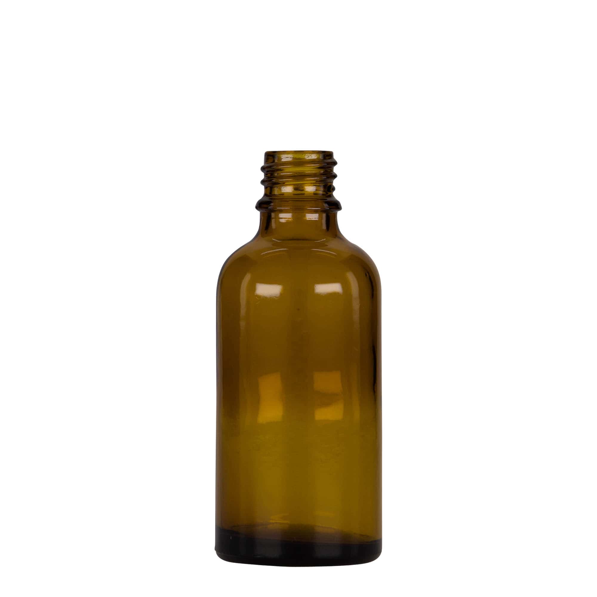 50 ml Pipettenflasche Medizin, Glas, braun-schwarz, Mündung: DIN 18 50 ml Pipettenflasche Medizin, Glas, braun-schwarz, Mündung: DIN 18