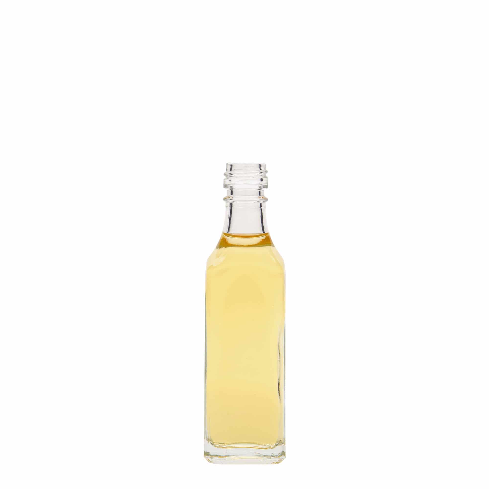 50 ml Glasflasche 'Siena', quadratisch, Mündung: PP 18