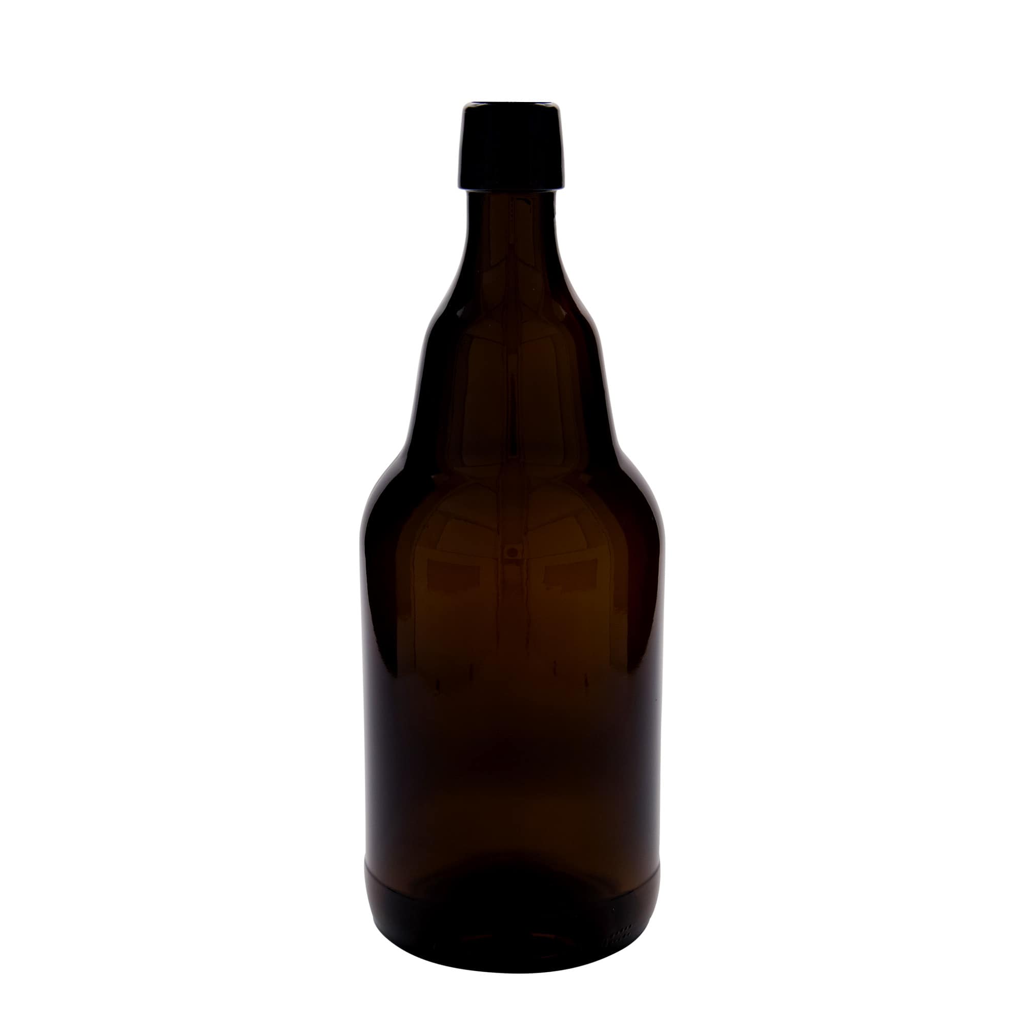 2.000 ml Bierflasche, Glas, braun, Mündung: Bügelverschluss