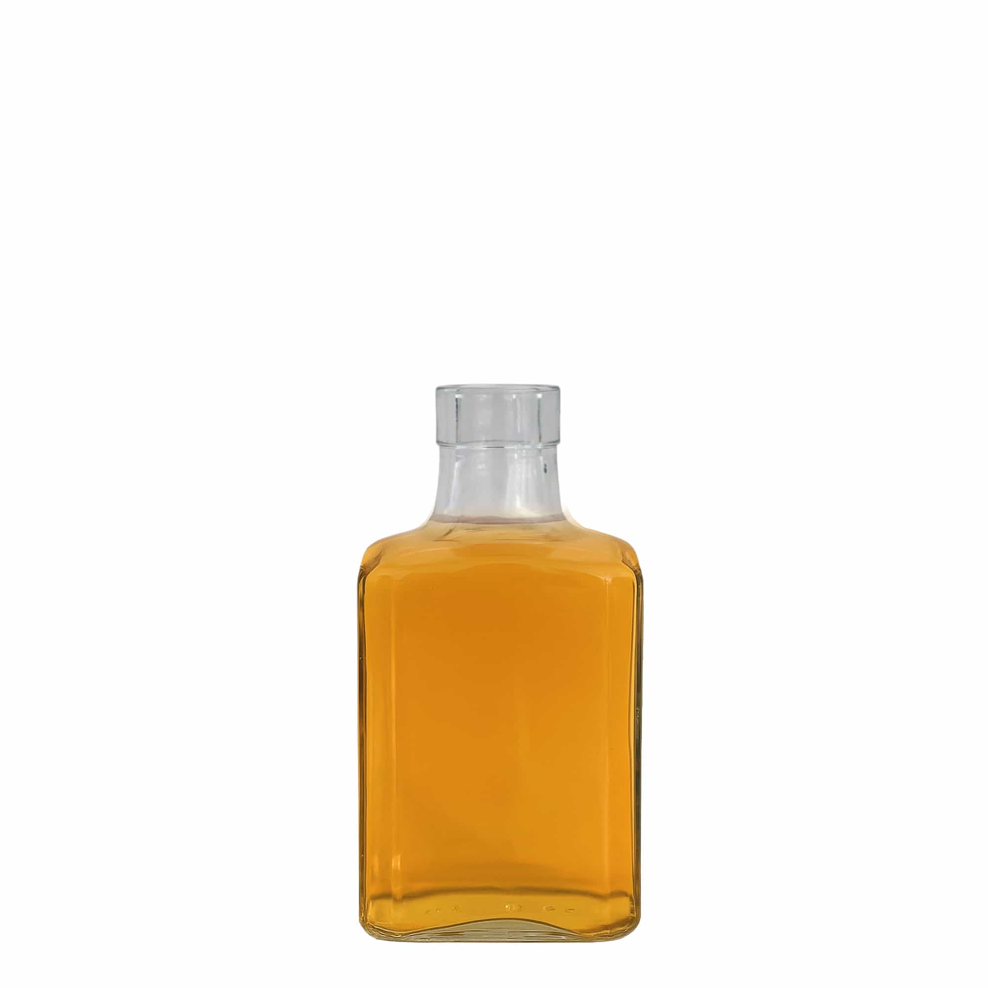 250 ml Glasflasche «Decanter Quadro Oberband», quadratisch, Mündung: Kork