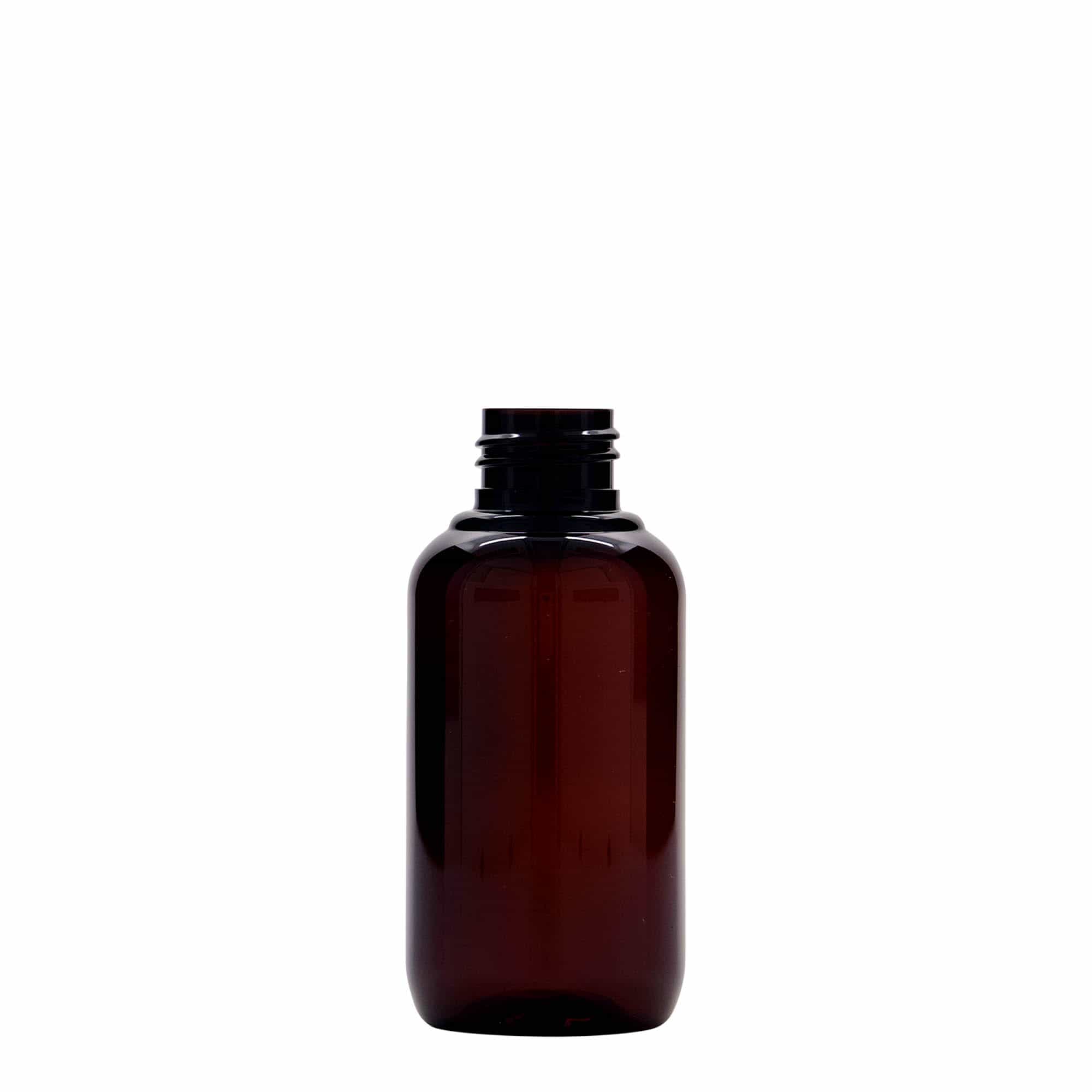 100 ml Recycling-Kunststoffflasche «Victor's Best», PCR, braun, Mündung:  24/410