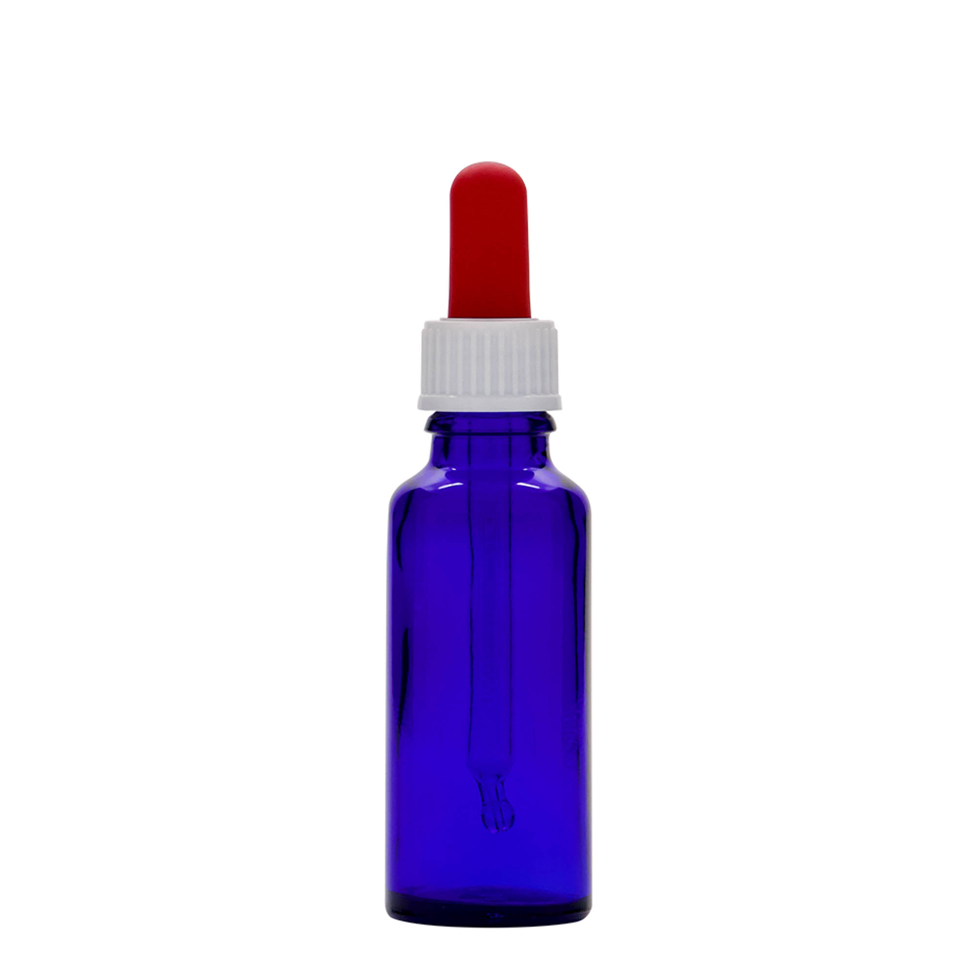 30 ml Pipettenflasche Medizin, Glas, royalblau-rot, Mündung: DIN 18 30 ml Pipettenflasche Medizin, Glas, royalblau-rot, Mündung: DIN 18