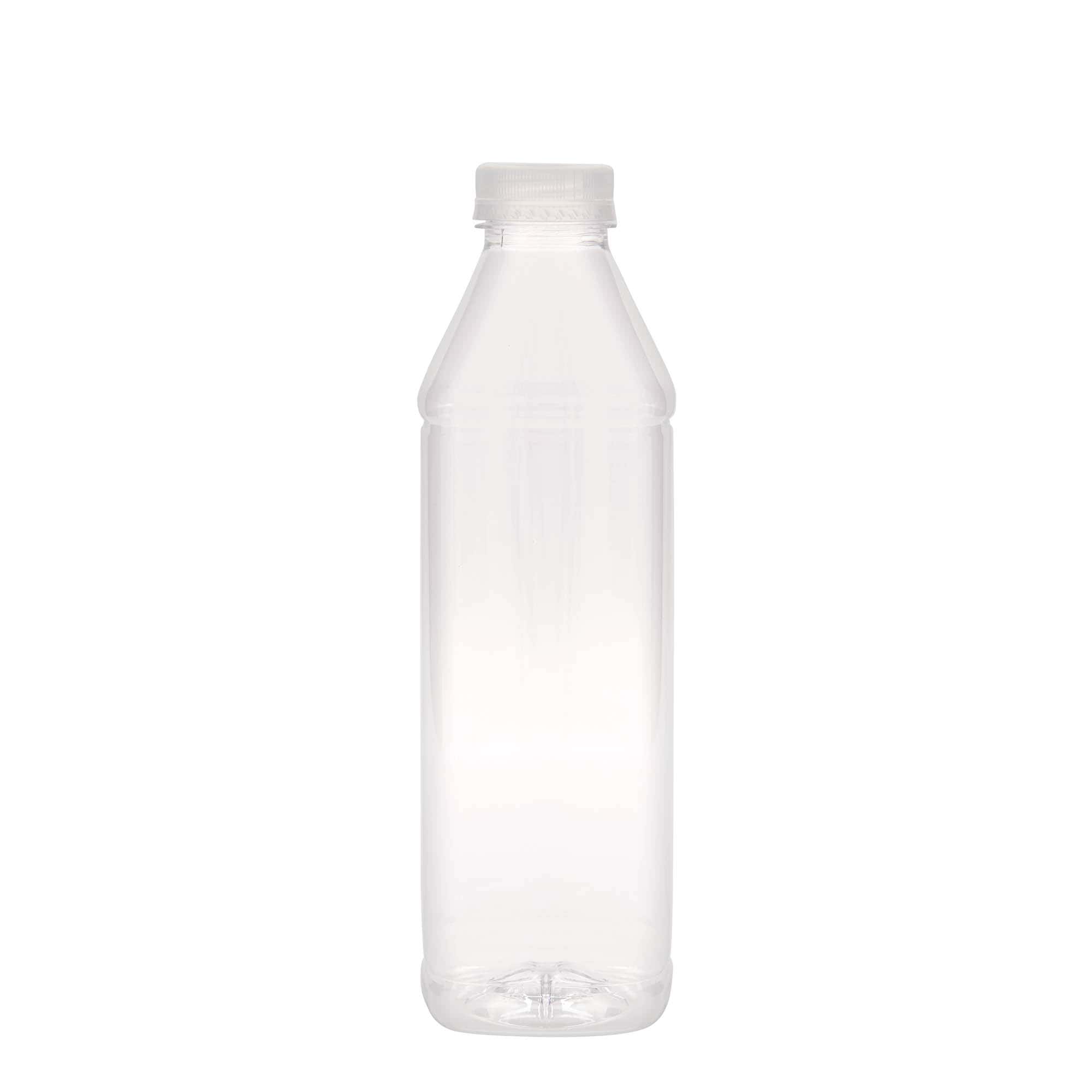 1.000 ml PET-Flasche 'Milk and Juice Carré', quadratisch, Kunststoff, Mündung: 38 mm