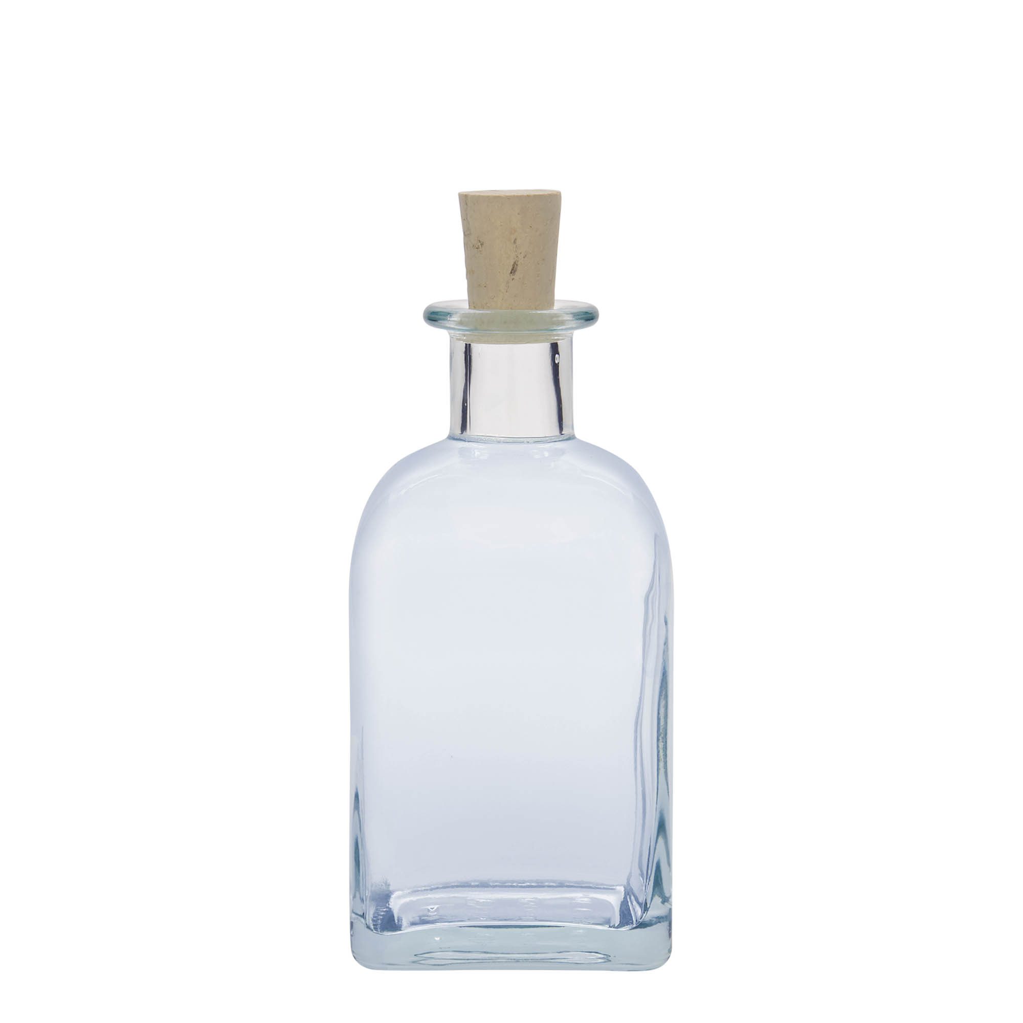 350 ml Glasflasche Apotheker Carré, quadratisch, Mündung: Kork 350 ml Glasflasche Apotheker Carré, quadratisch, Mündung: Kork