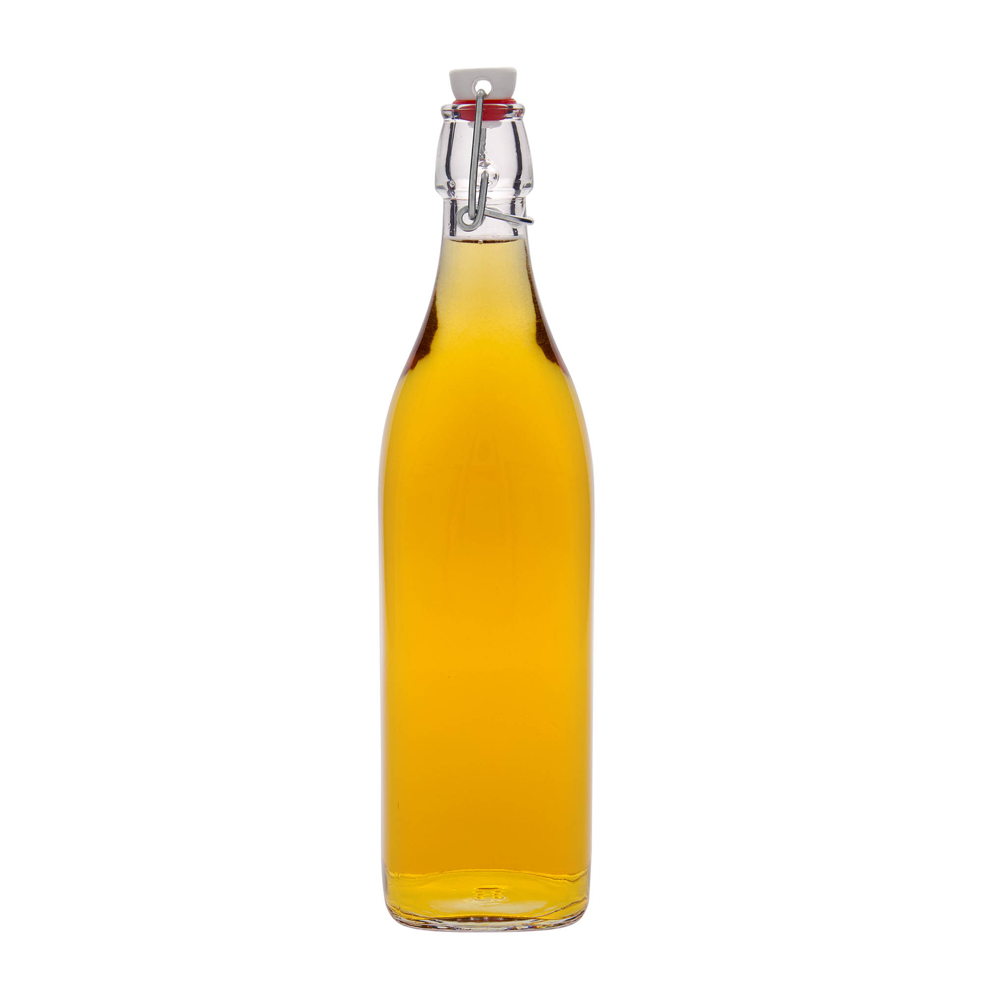 1.000 ml Glasflasche 'Swing, quadratisch, Mündung: Bügelverschluss 1.000 ml Glasflasche 'Swing, quadratisch, Mündung: Bügelverschluss