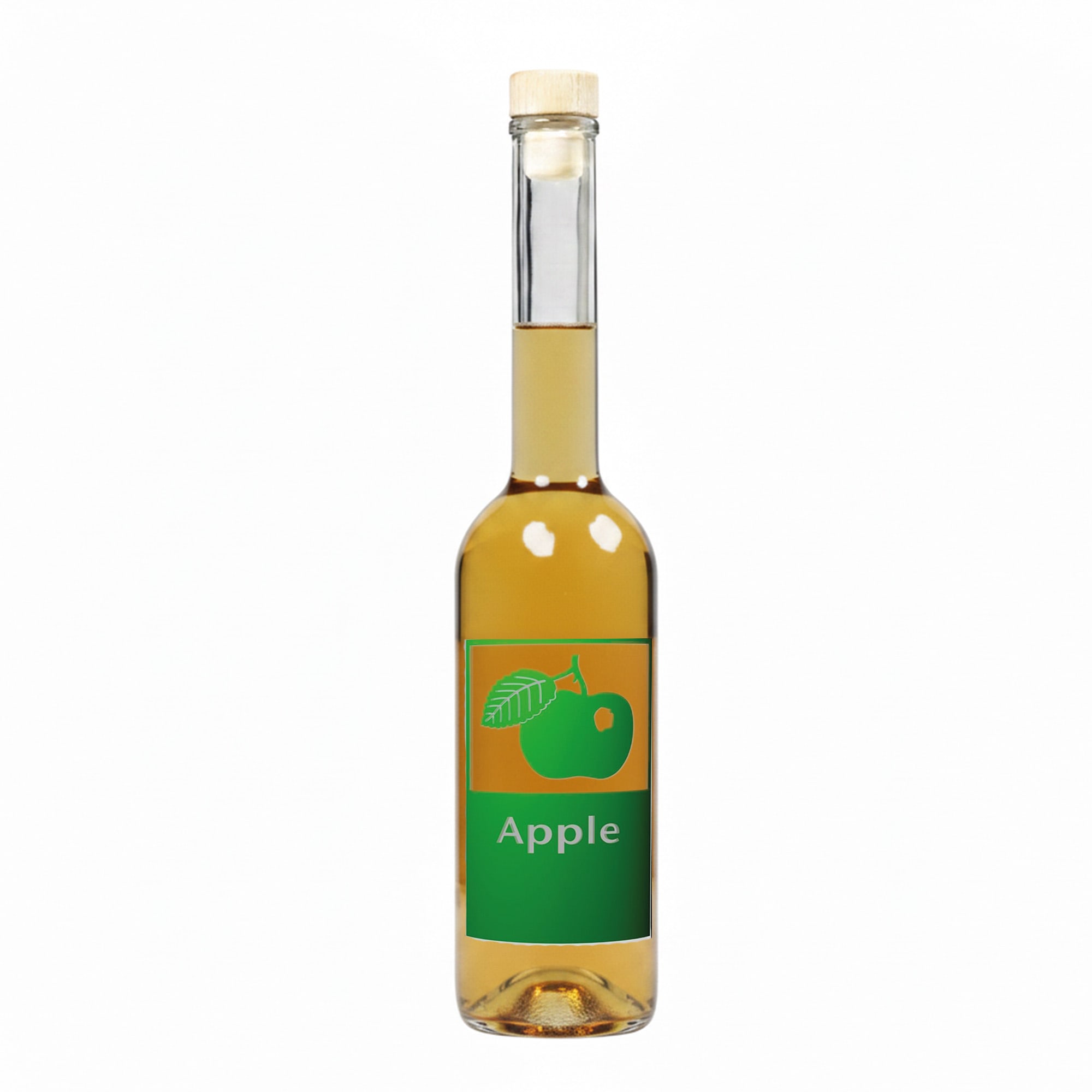 500 ml Glasflasche «Opera», Motiv: Apple, Mündung: Kork