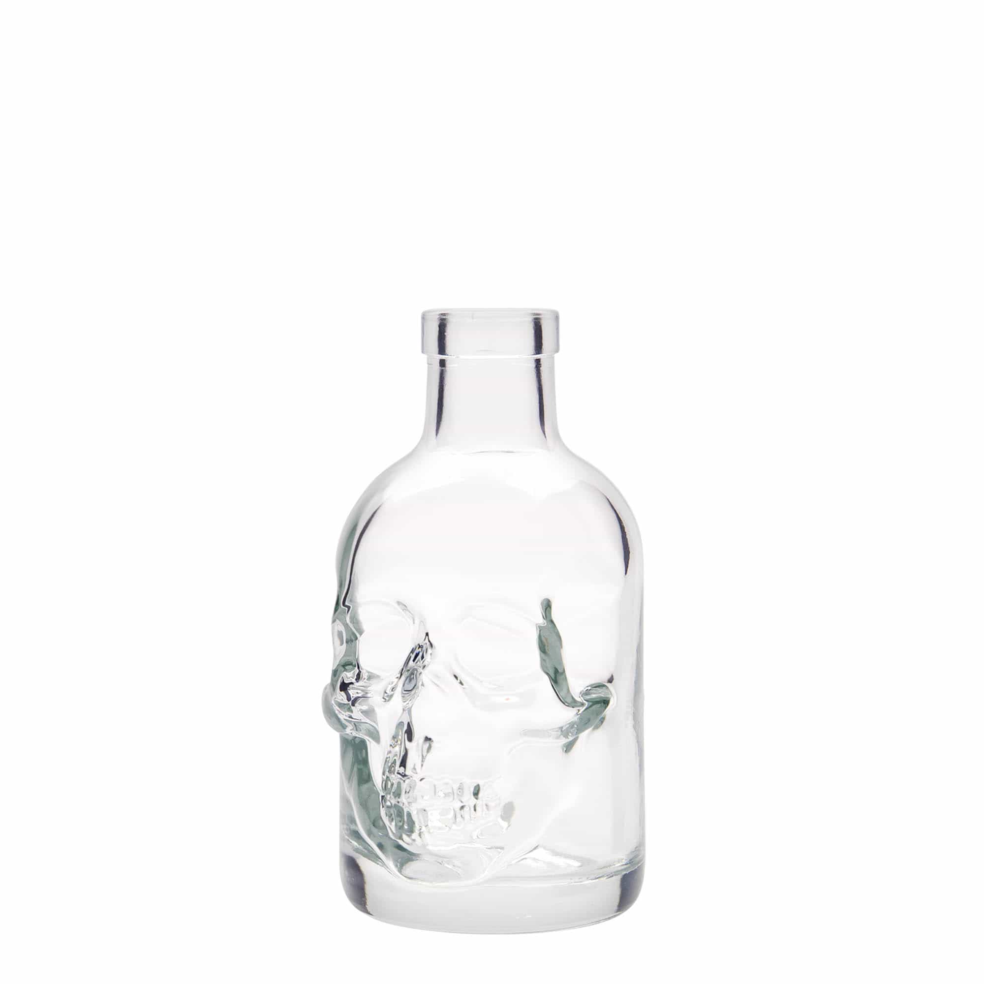 200 ml Glasflasche «Totenkopf», Mündung: Kork