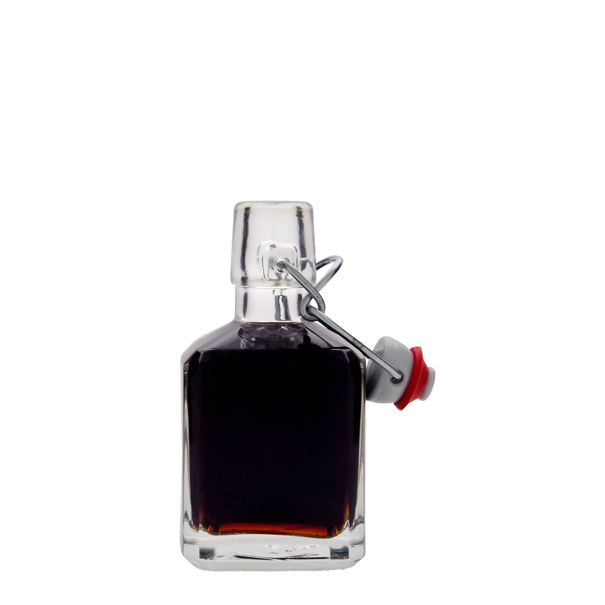 200 ml Glasflasche «Kubica», quadratisch, Mündung: Bügelverschluss
