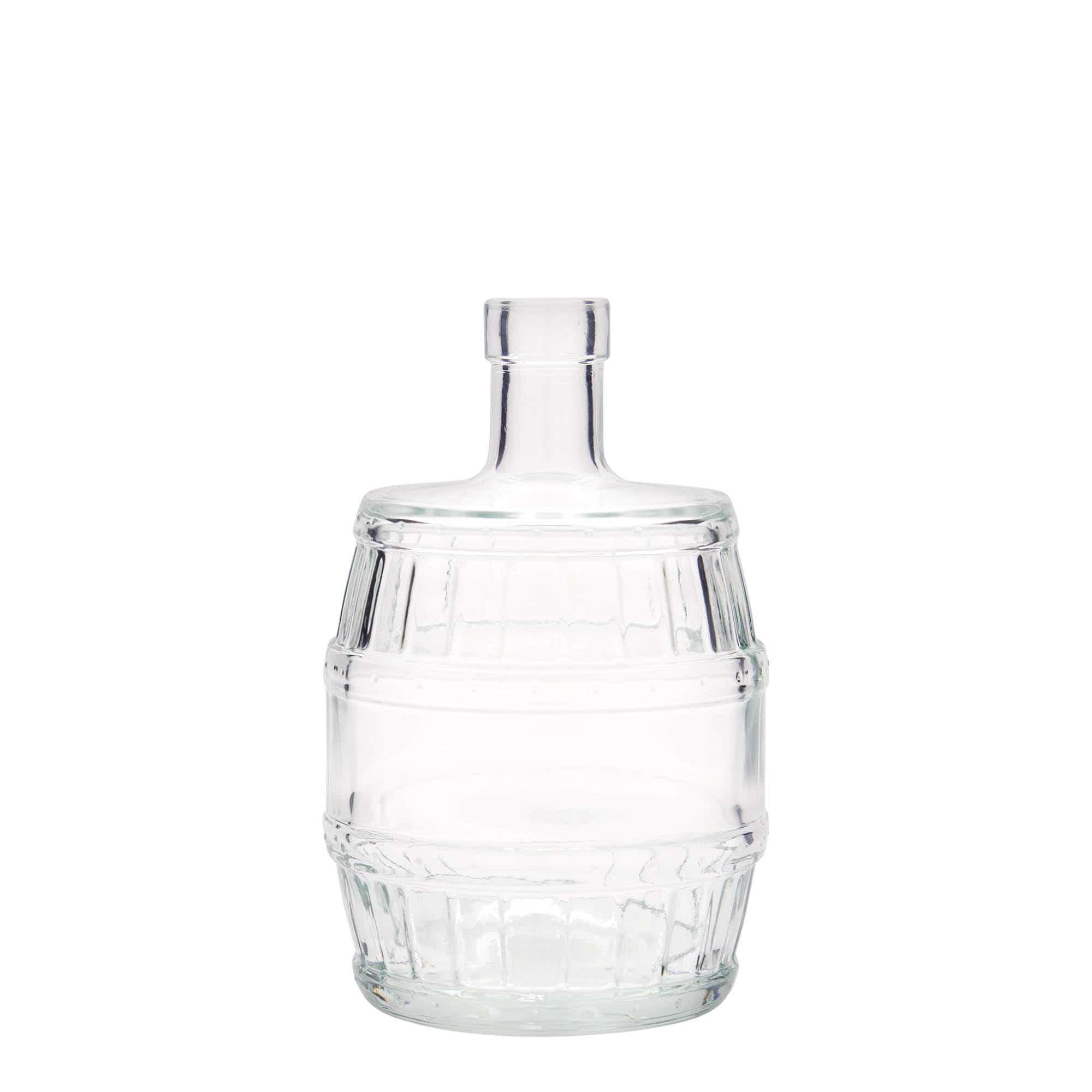 500 ml Glasflasche 'Fass', Mündung: Kork 500 ml Glasflasche 'Fass', Mündung: Kork
