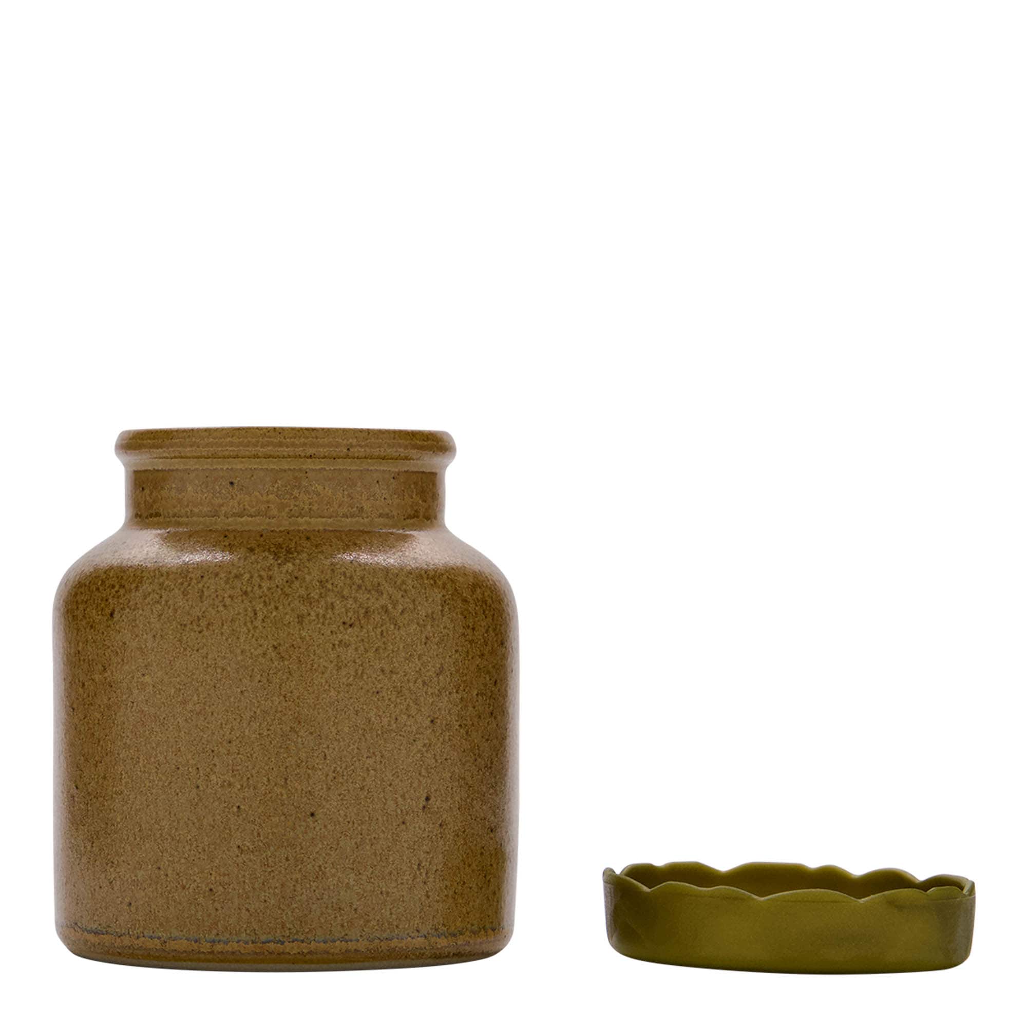 270 ml Steinzeugtopf, Keramik, braun-kristall, Mündung: Stülpdeckel
