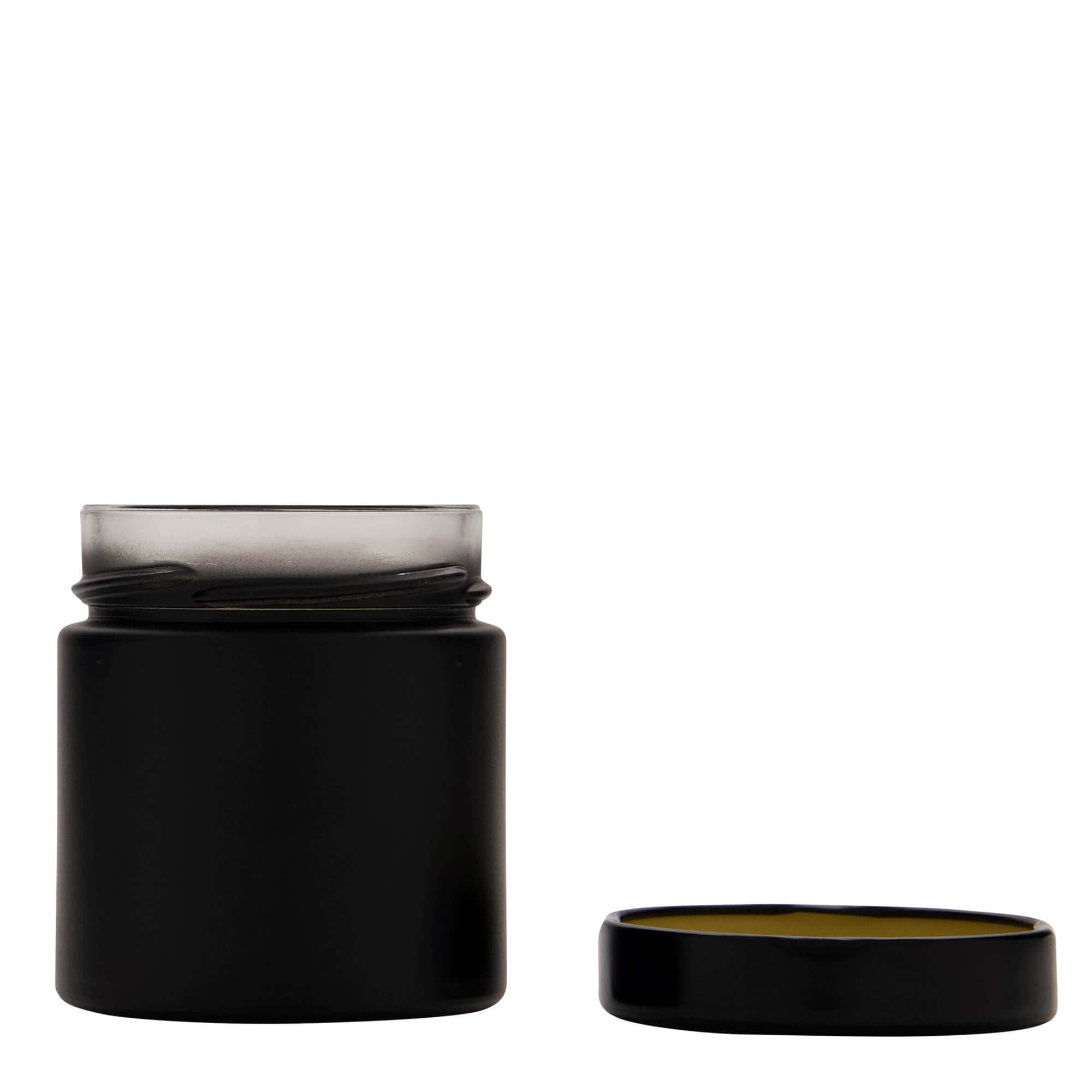 212 ml Rundglas 'Aurora', schwarz, Mündung: Deep-Twist-Off (DTO 66)