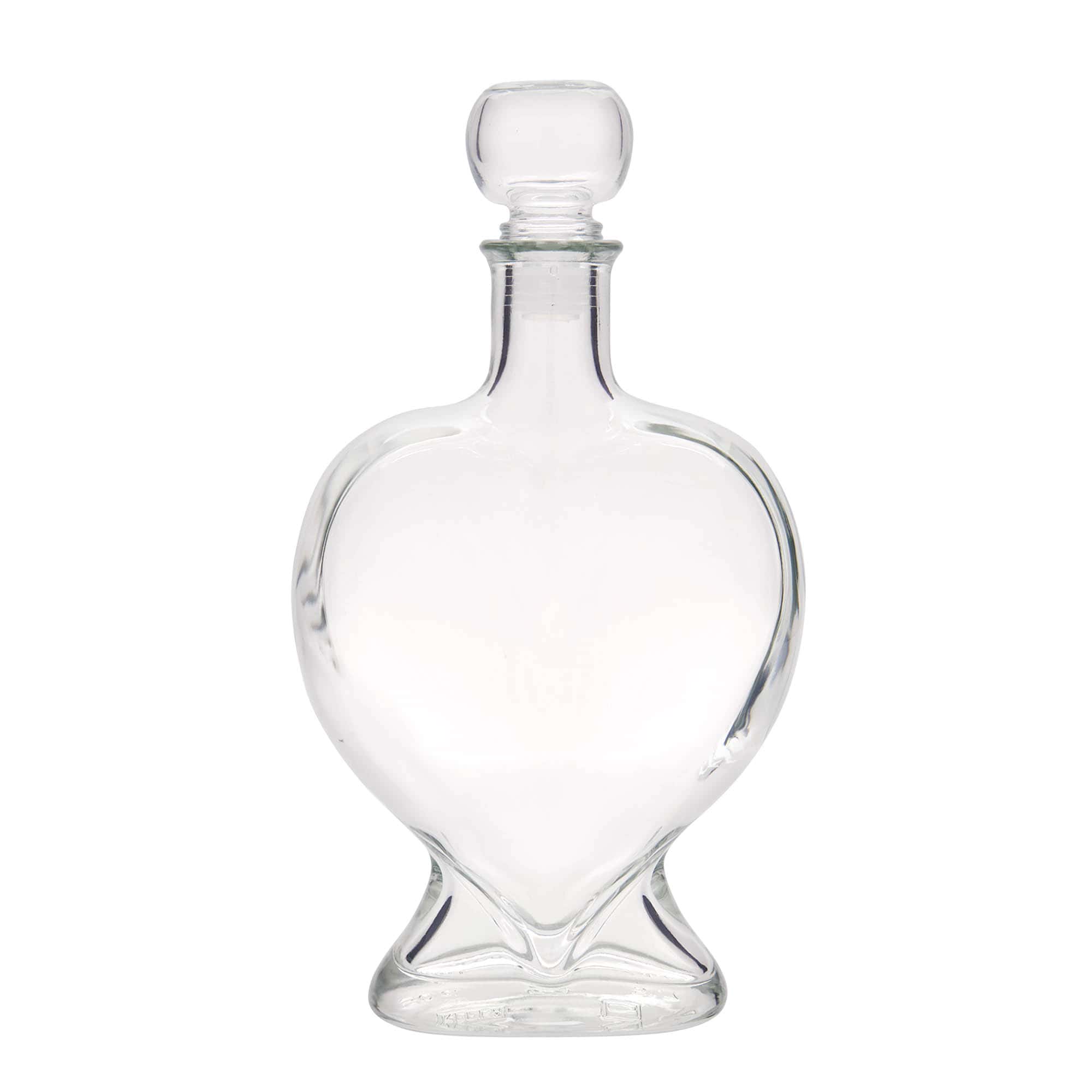 500 ml Glasflasche «Herz», Mündung: Kork