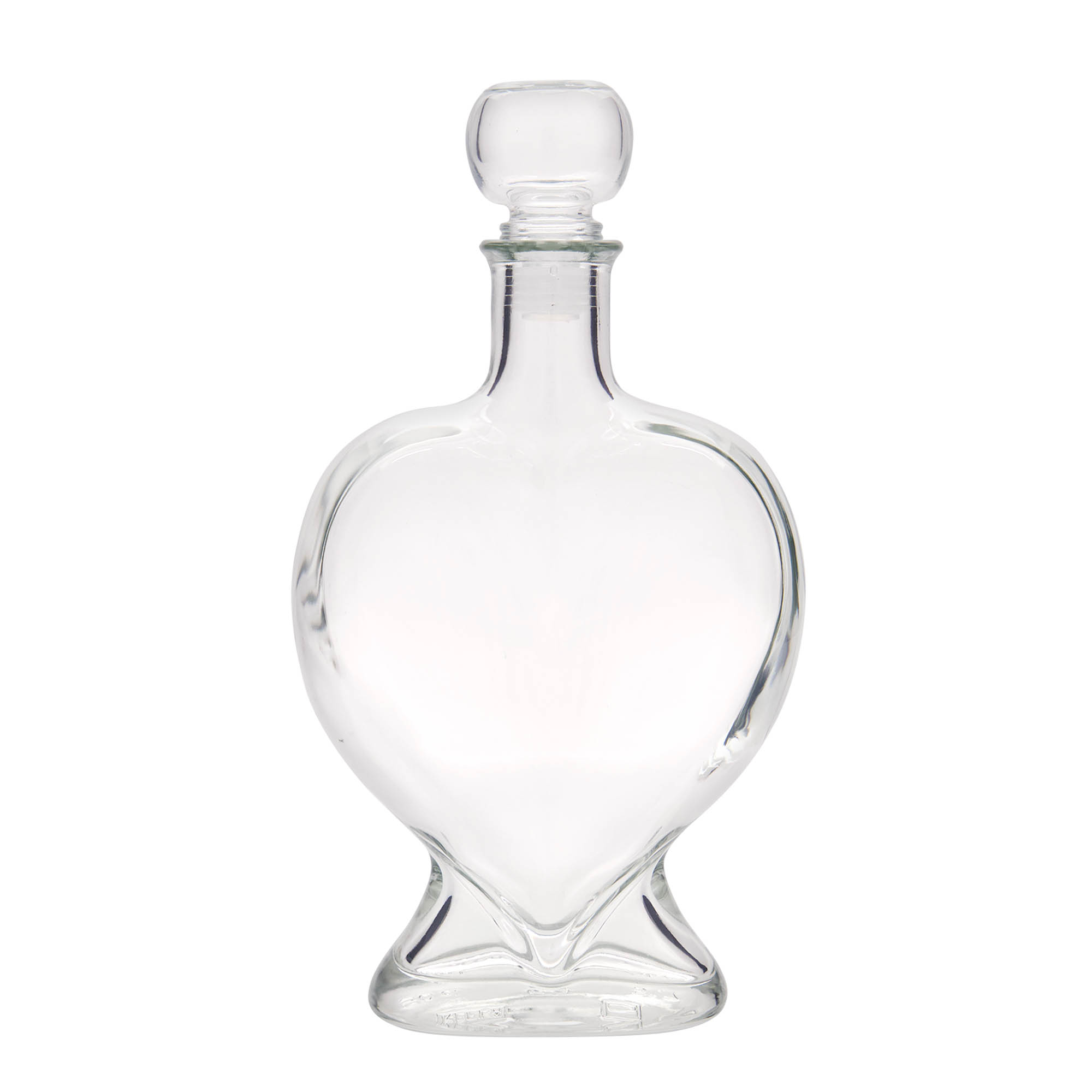 500 ml Glasflasche «Herz», Mündung: Kork