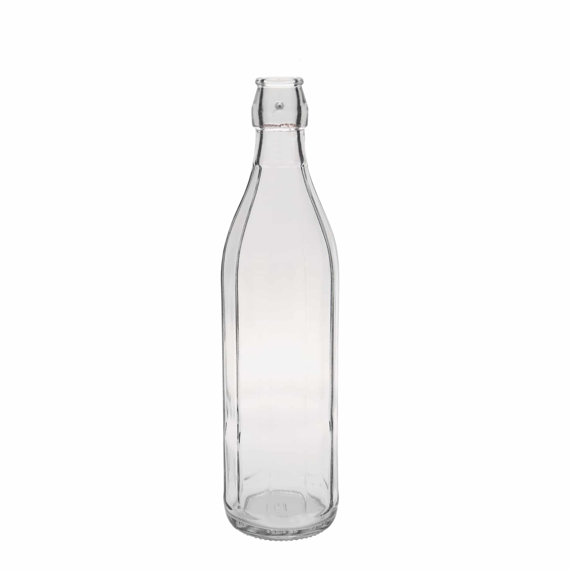 750 ml Glasflasche «Bravo», zehneckig, Mündung: Bügelverschluss