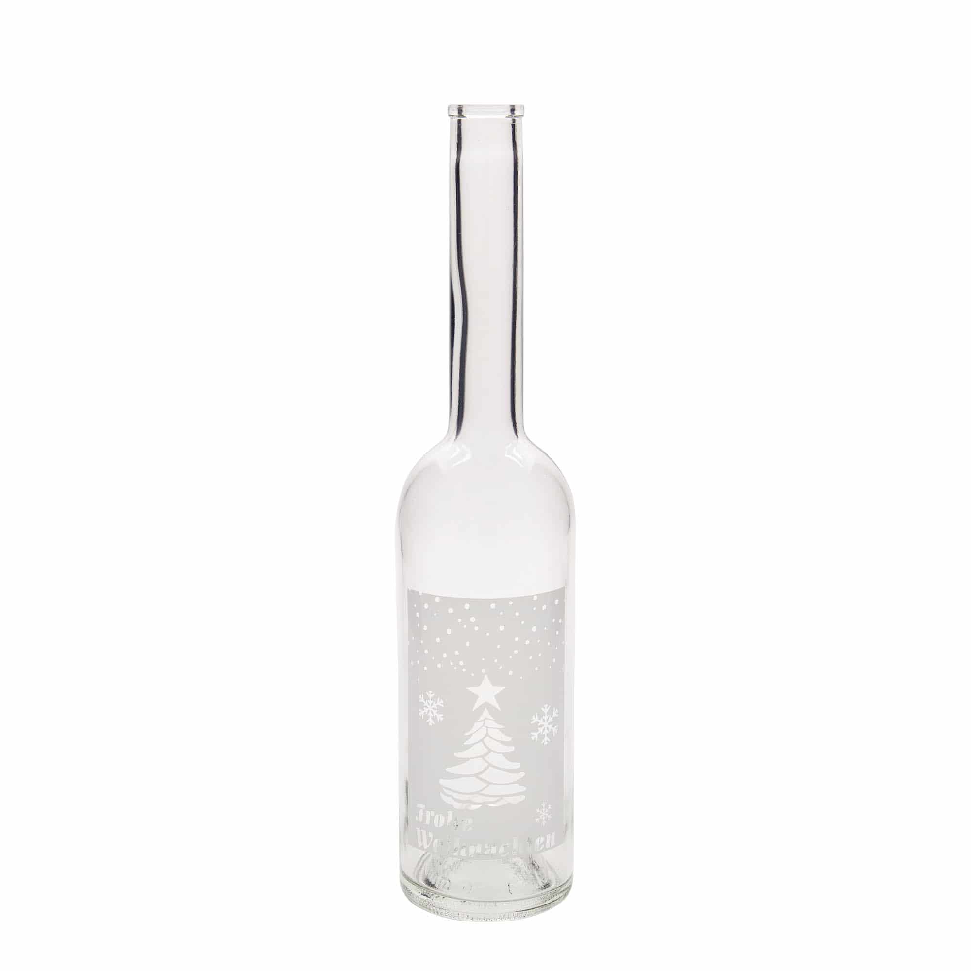 500 ml Glasflasche «Opera», Motiv: Weisse Weihnachten, Mündung: Kork