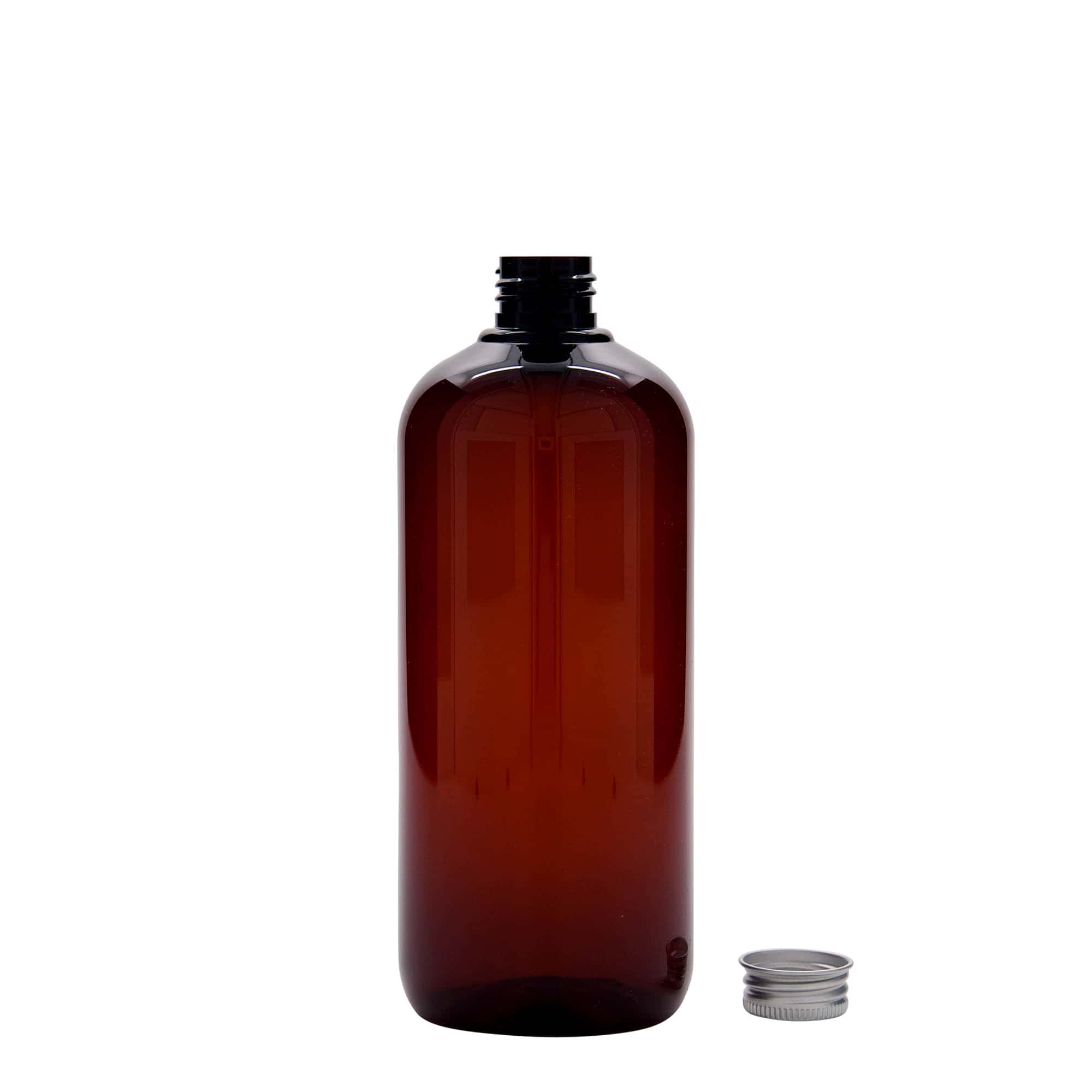 500 ml Recycling-Kunststoffflasche «Victor's Best», PCR, braun, Mündung:  24/410