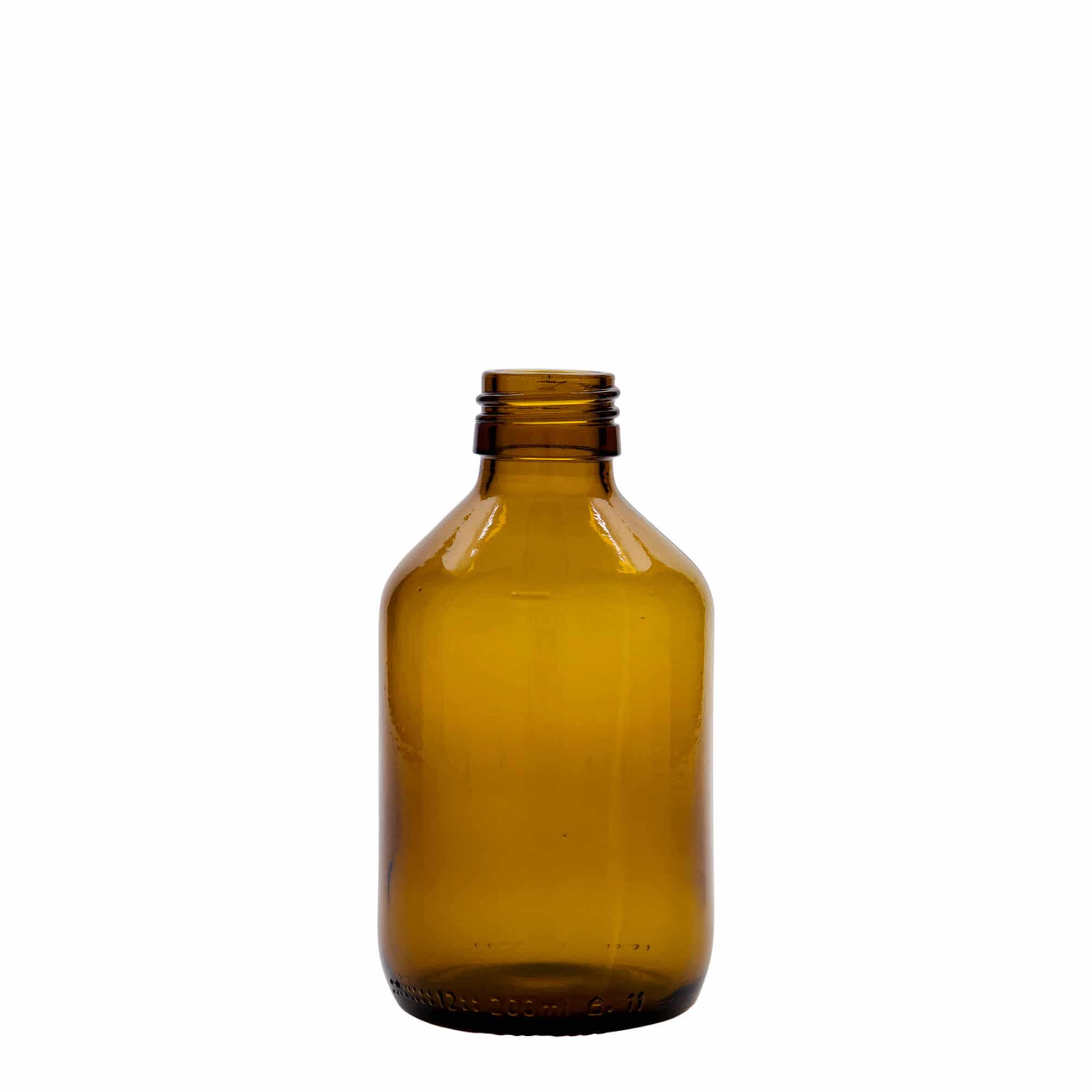 200 ml Medizinflasche, braun, Glas, Mündung: PP 28 200 ml Medizinflasche, braun, Glas, Mündung: PP 28