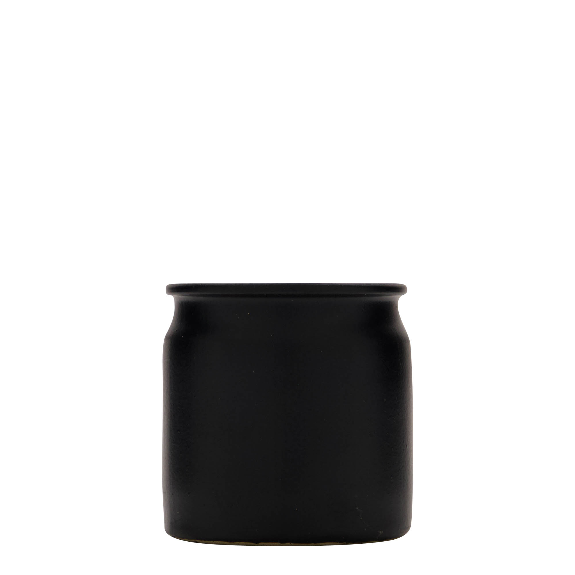 160 ml Steinzeugtopf, Keramik, schwarz, Mündung: Kork
