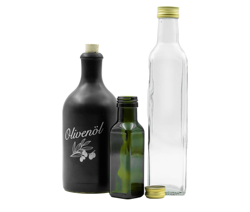 Essig- und Ölflaschen