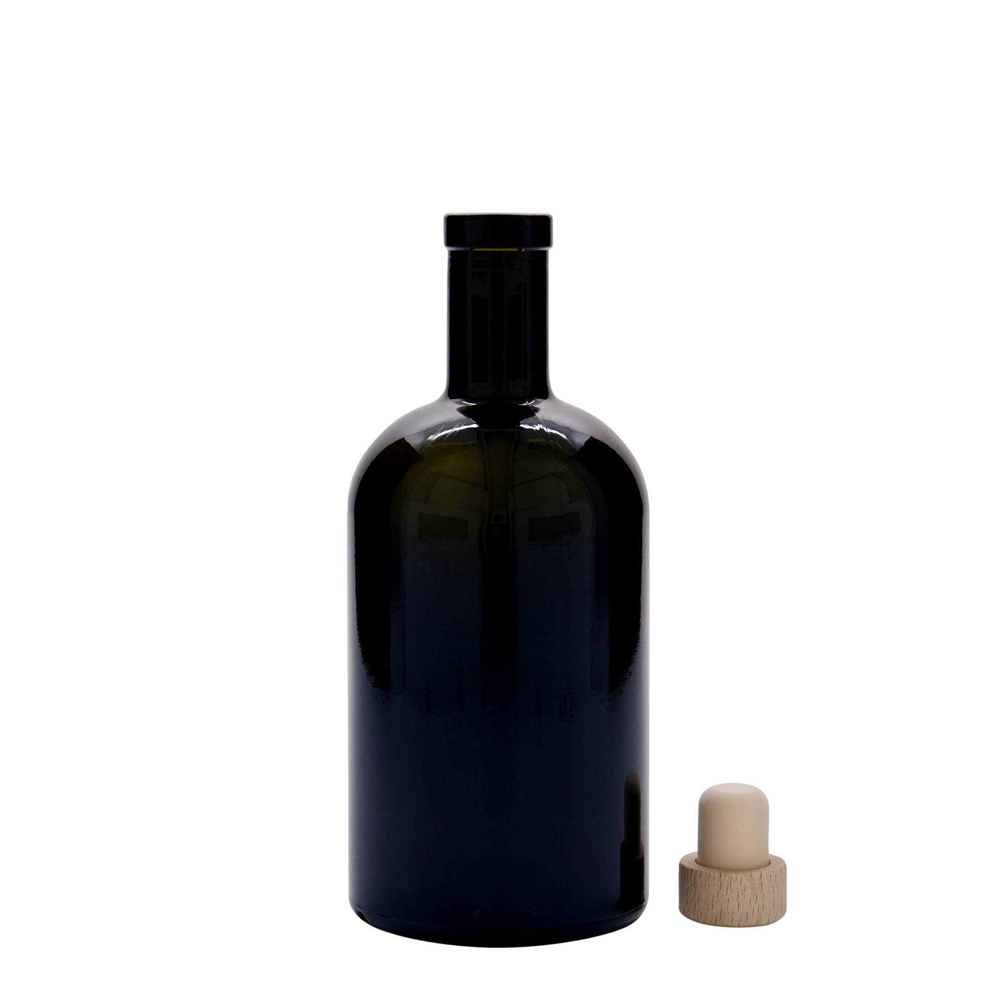 500 ml Glasflasche «Farmacia», antikgrün, Mündung: Kork
