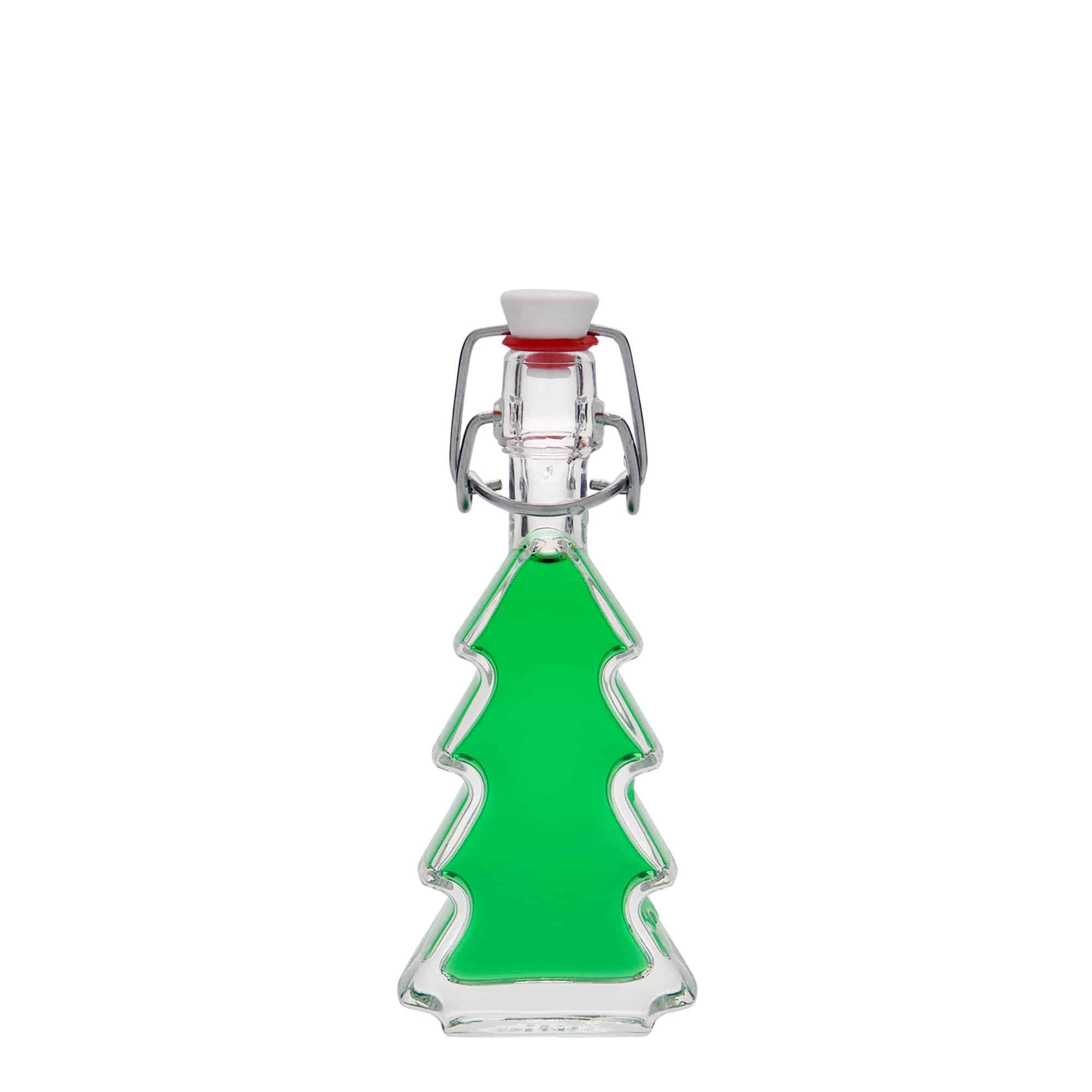 40 ml Glasflasche «Tannenbaum», Mündung: Bügelverschluss