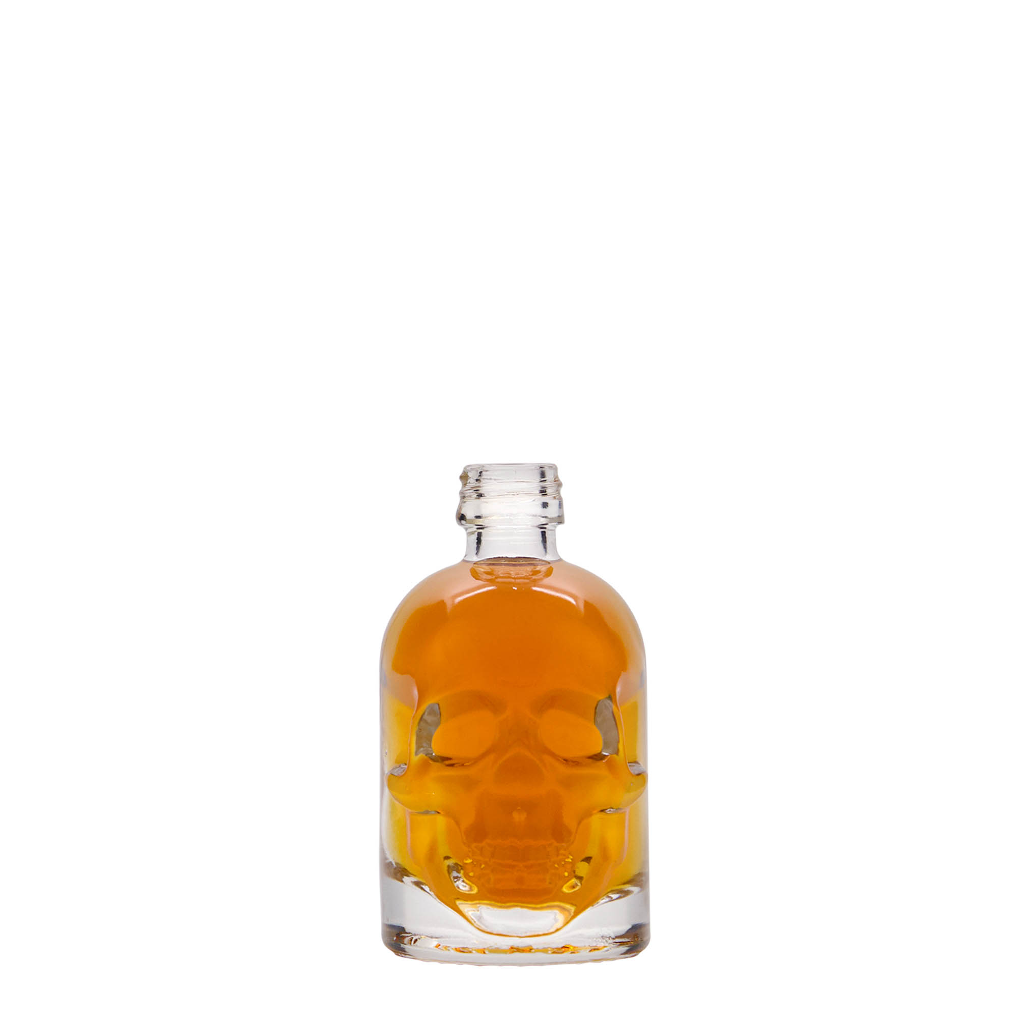 50 ml Glasflasche 'Totenkopf', Mündung: PP 18 50 ml Glasflasche 'Totenkopf', Mündung: PP 18