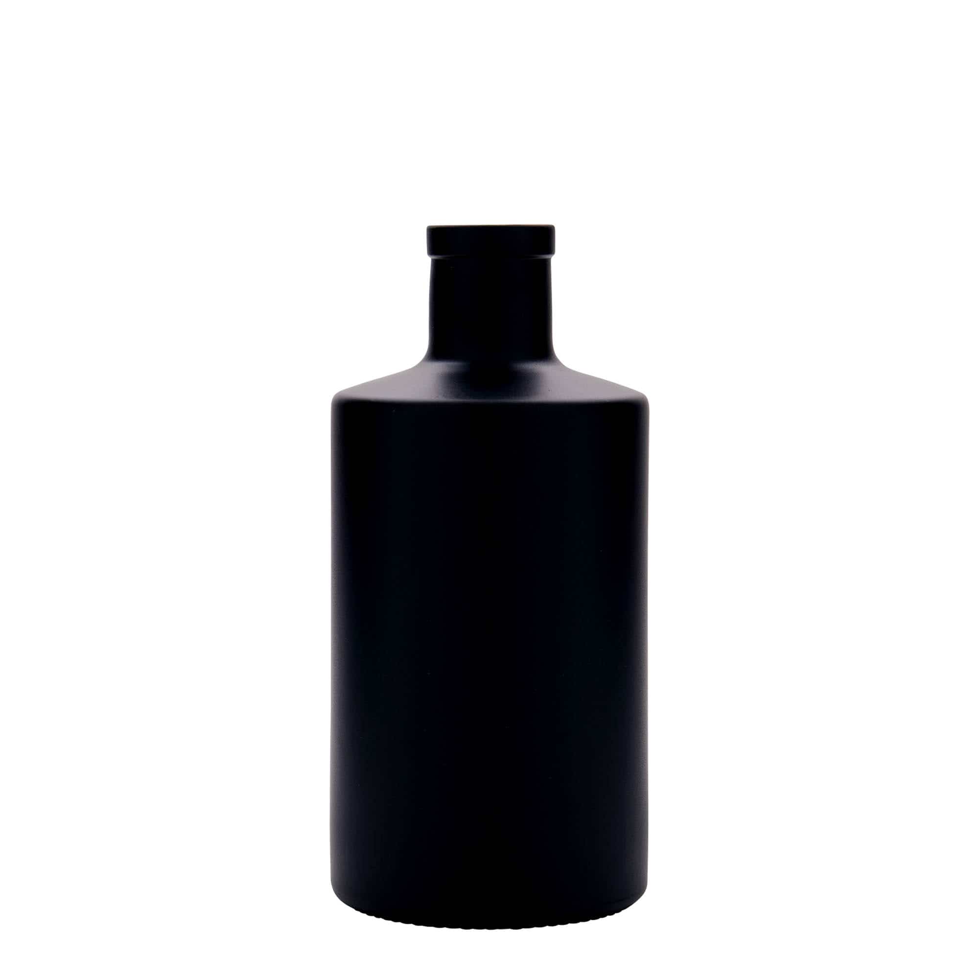 500 ml Glasflasche 'Caroline', schwarz, Mündung: Kork 500 ml Glasflasche 'Caroline', schwarz, Mündung: Kork