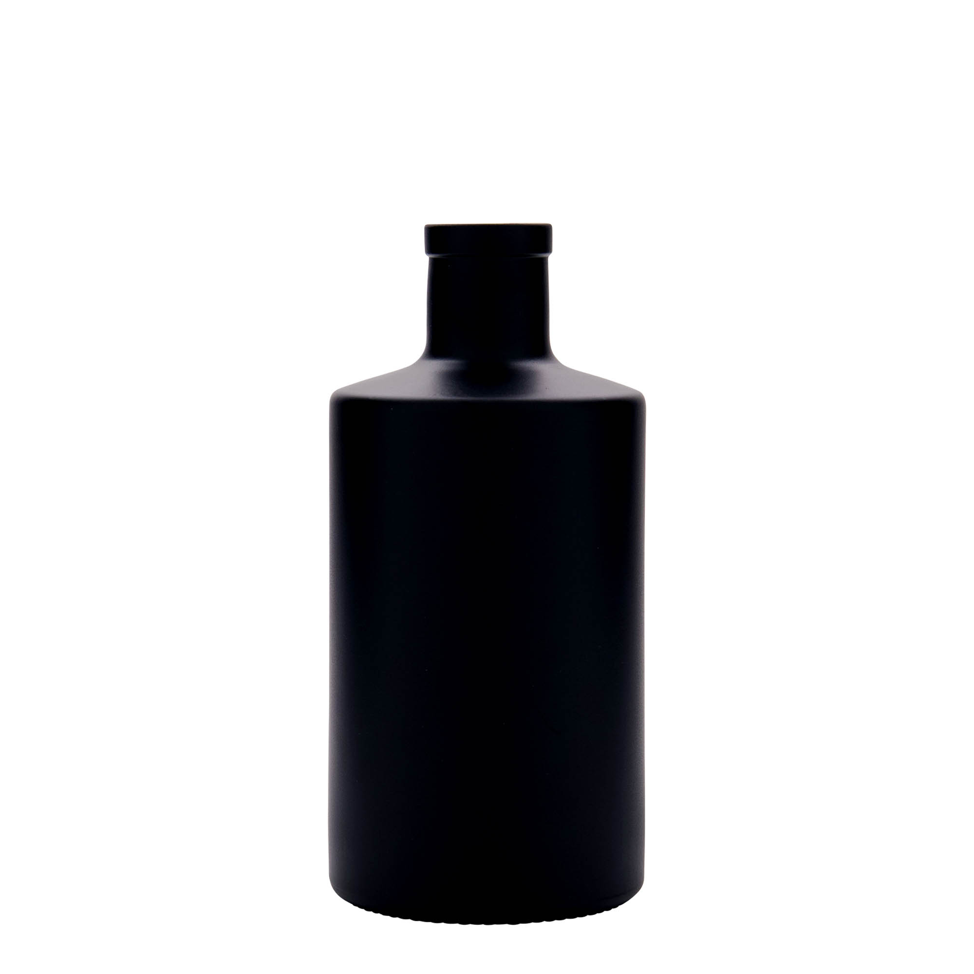 500 ml Glasflasche 'Caroline', schwarz, Mündung: Kork