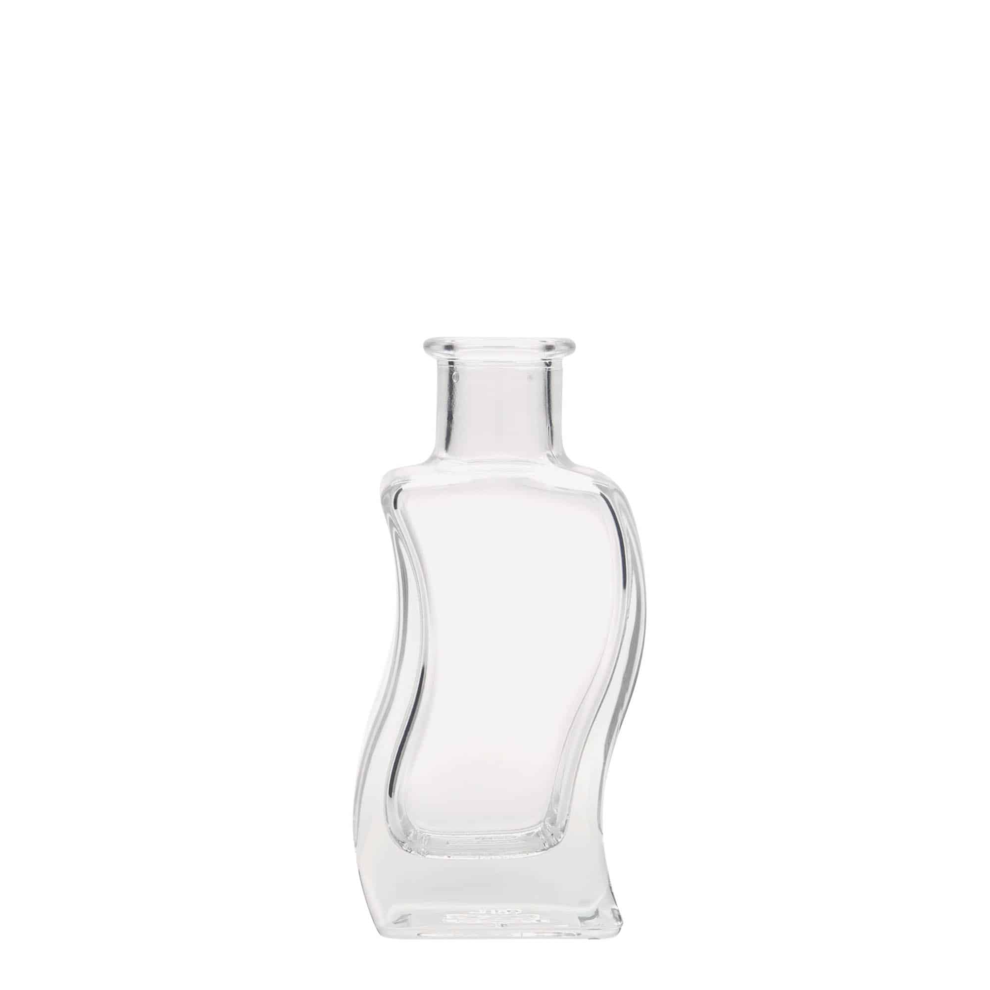 100 ml Glasflasche 'Welle', quadratisch, Mündung: Kork 100 ml Glasflasche 'Welle', quadratisch, Mündung: Kork