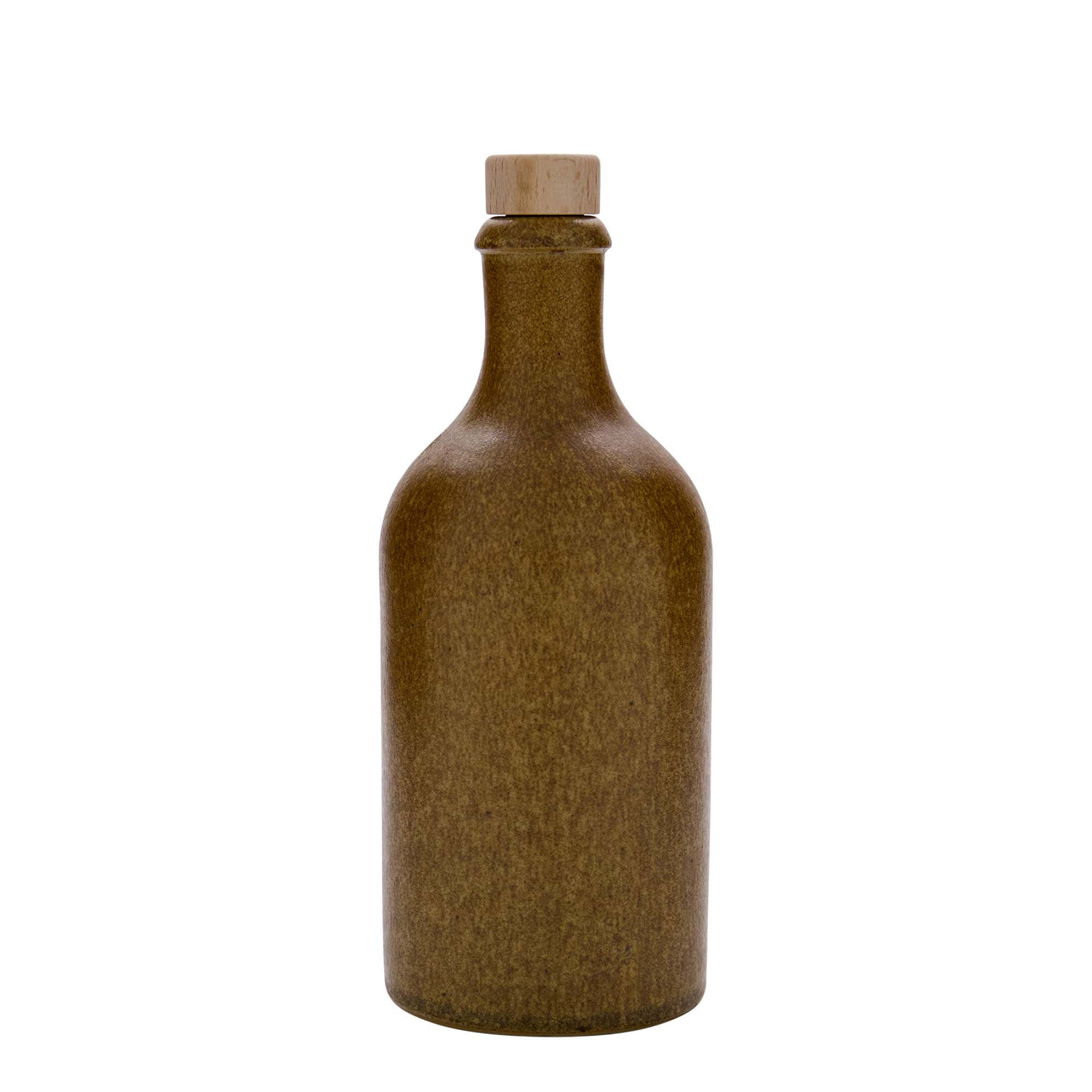 500 ml Tonkrug, Steinzeug, braun-kristall, Mündung: Kork