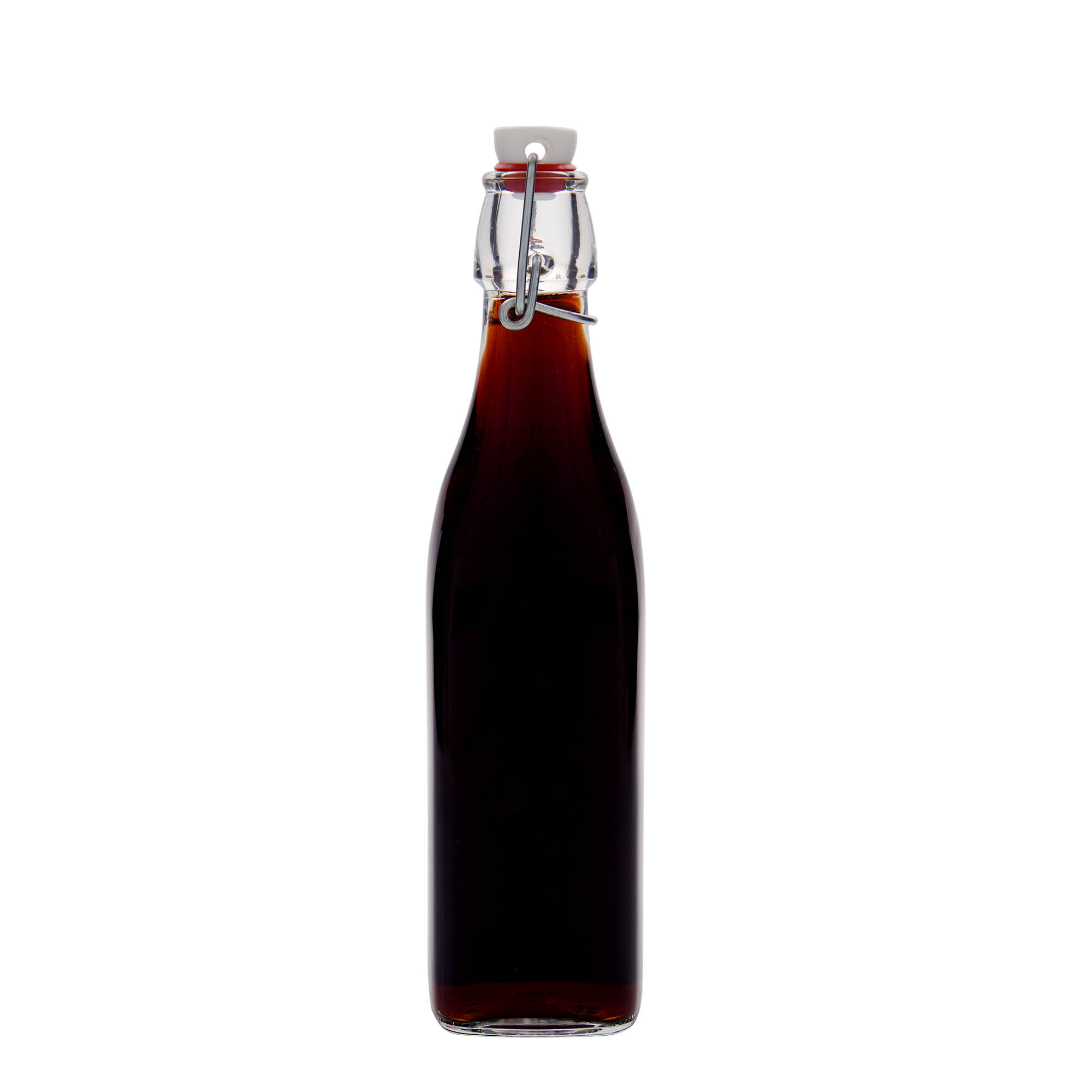 500 ml Glasflasche «Swing», quadratisch, Mündung: Bügelverschluss