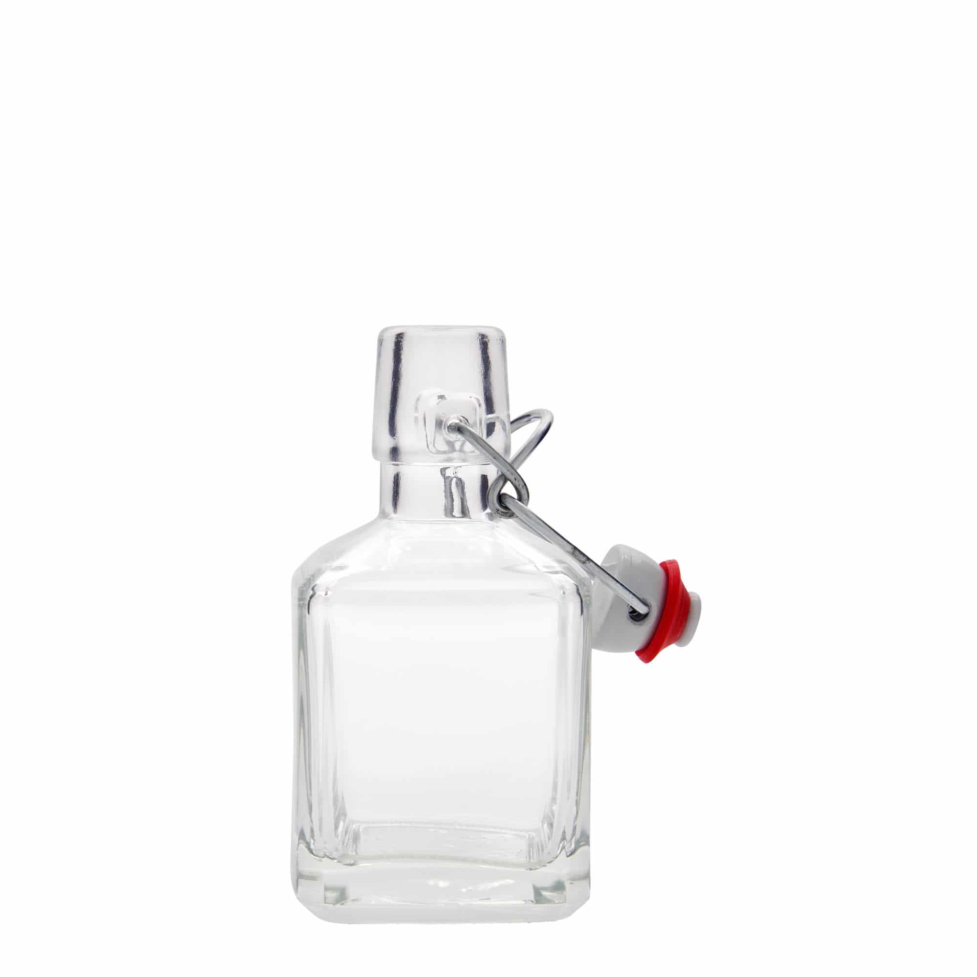 200 ml Glasflasche «Kubica», quadratisch, Mündung: Bügelverschluss