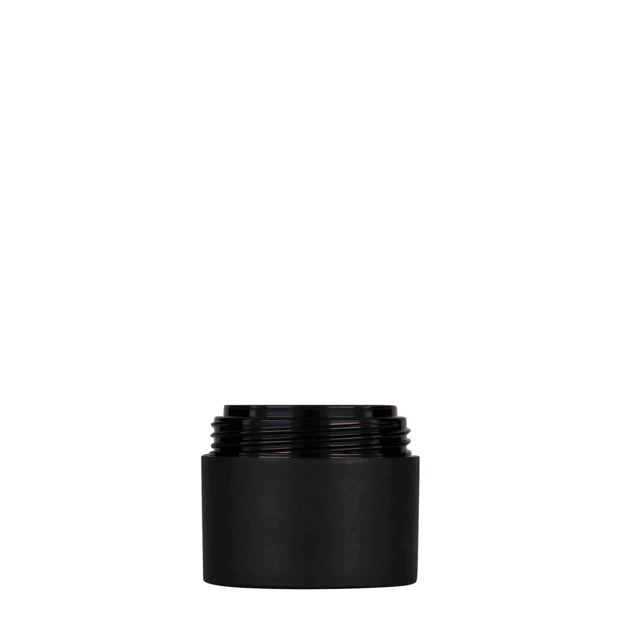30 ml Kunststoffdose «Antonella», PP, schwarz, Mündung: Schraubverschluss