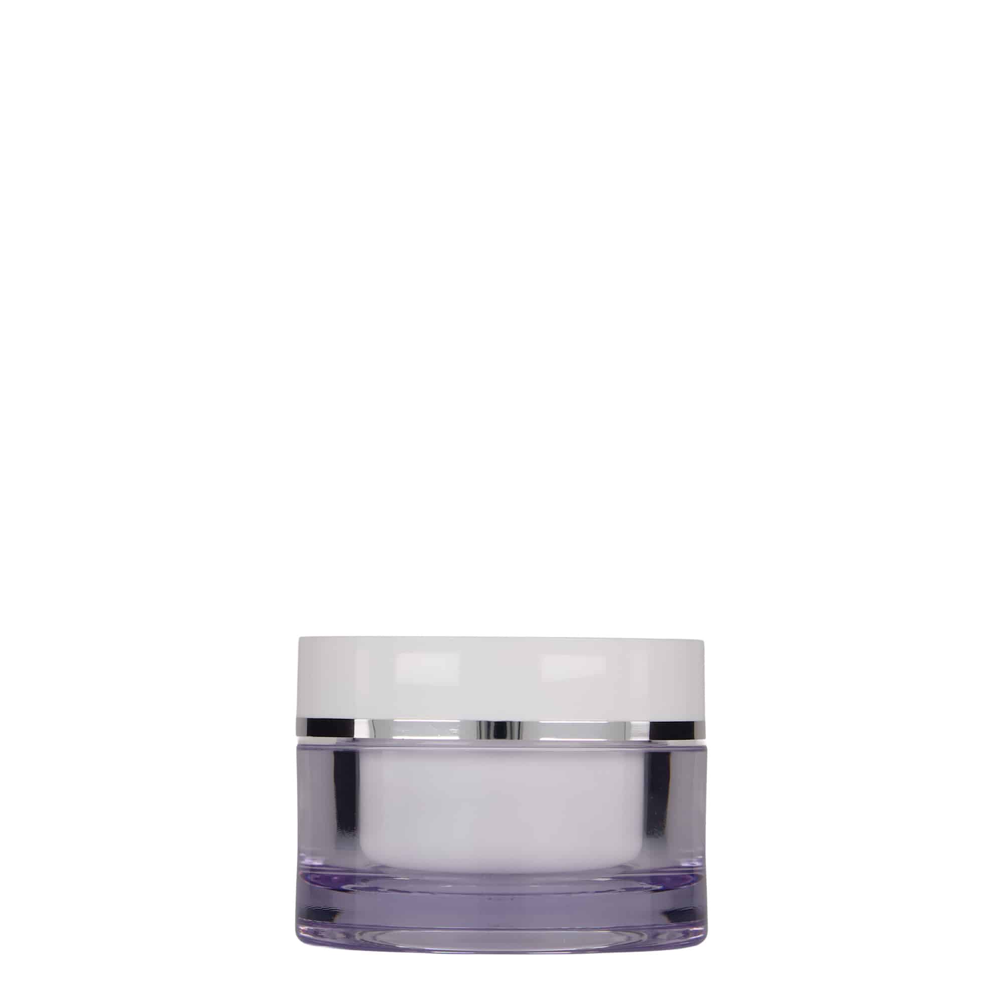 50 ml Tiegel, SAN-Kunststoff, weiss, Mündung: Schraubverschluss