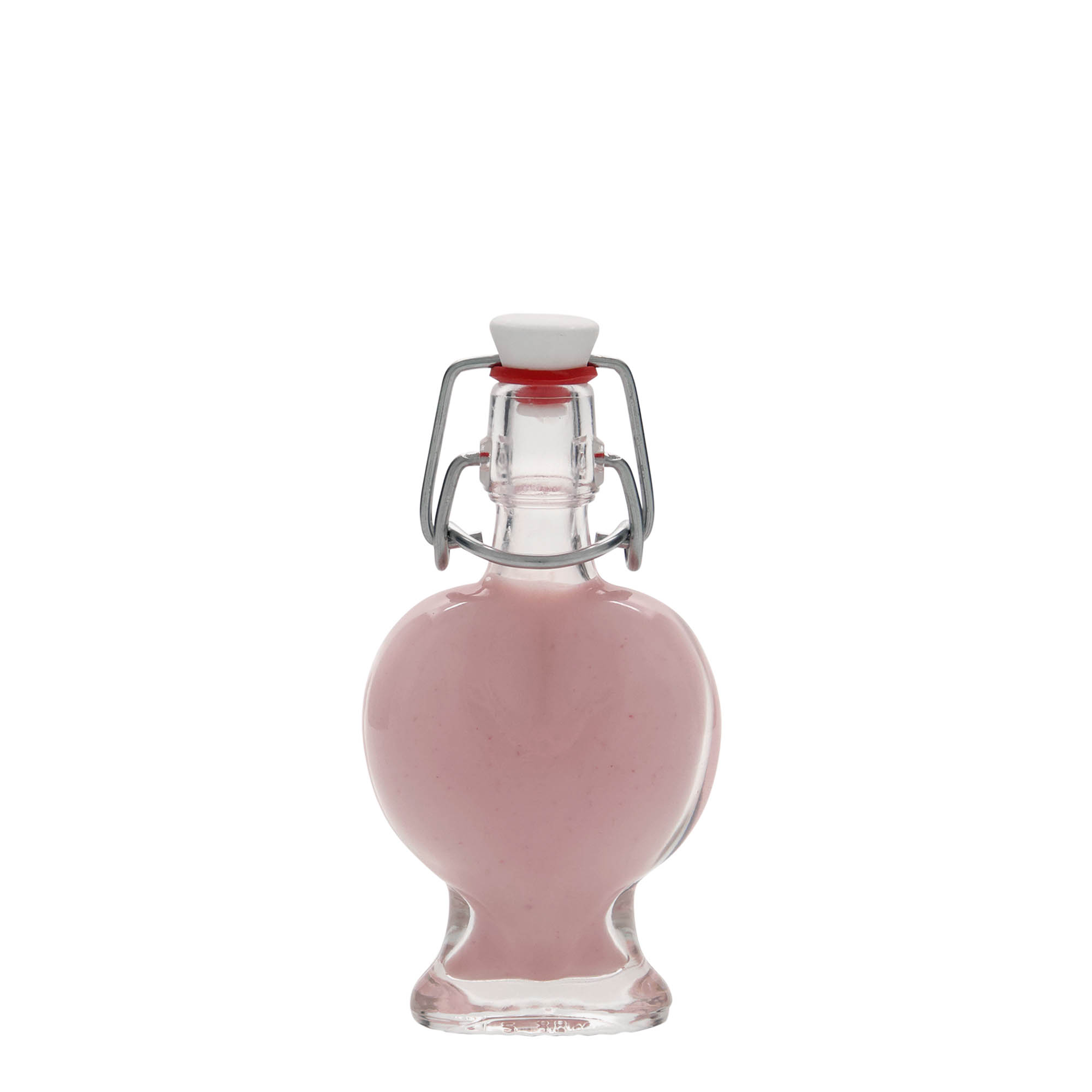 40 ml Glasflasche «Herz», Mündung: Bügelverschluss