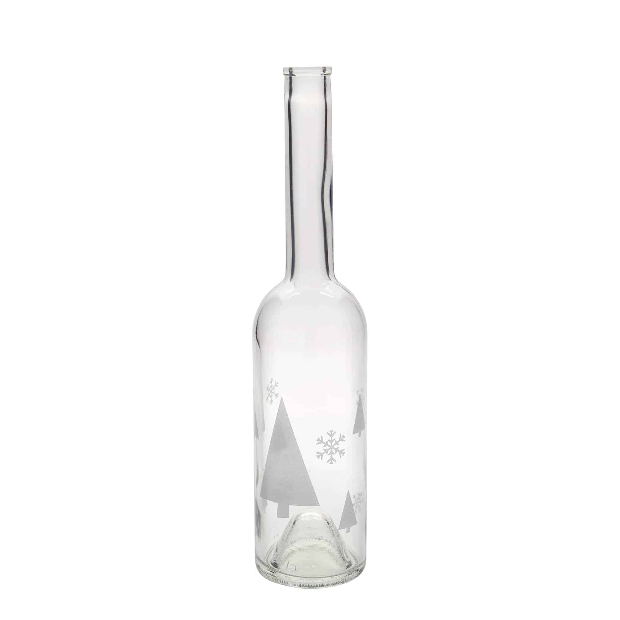 500 ml Glasflasche «Opera», Motiv: Schneeflocken, Mündung: Kork