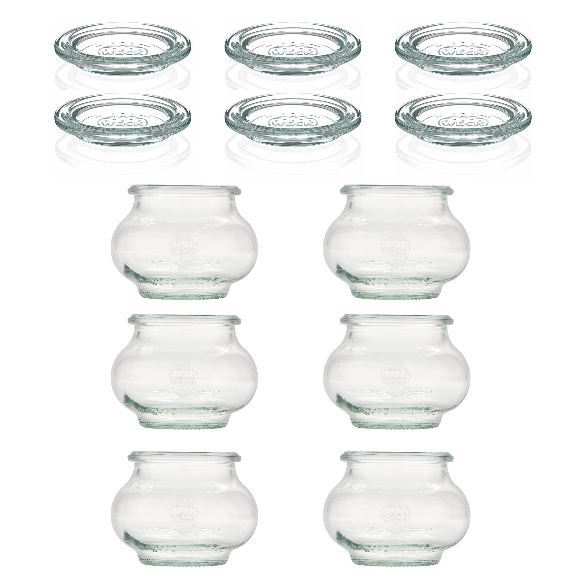 6x 220 ml WECK-Schmuckglas mit Glasdeckel RR 60