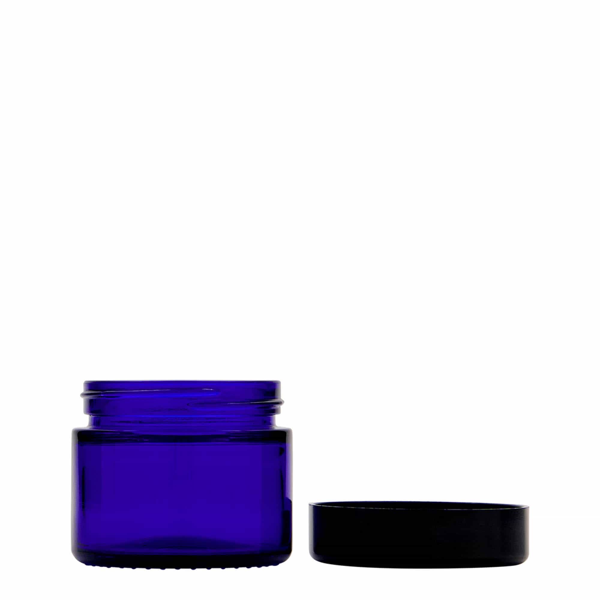 50 ml Tiegel «Blue Edition», Glas, royalblau, Mündung: Schraubverschluss
