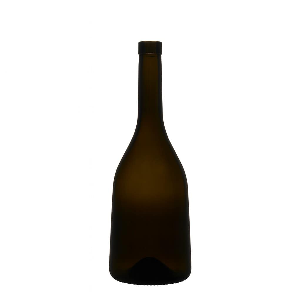 750 ml Glasflasche 'Rustica', antikgrün, Mündung: Kork