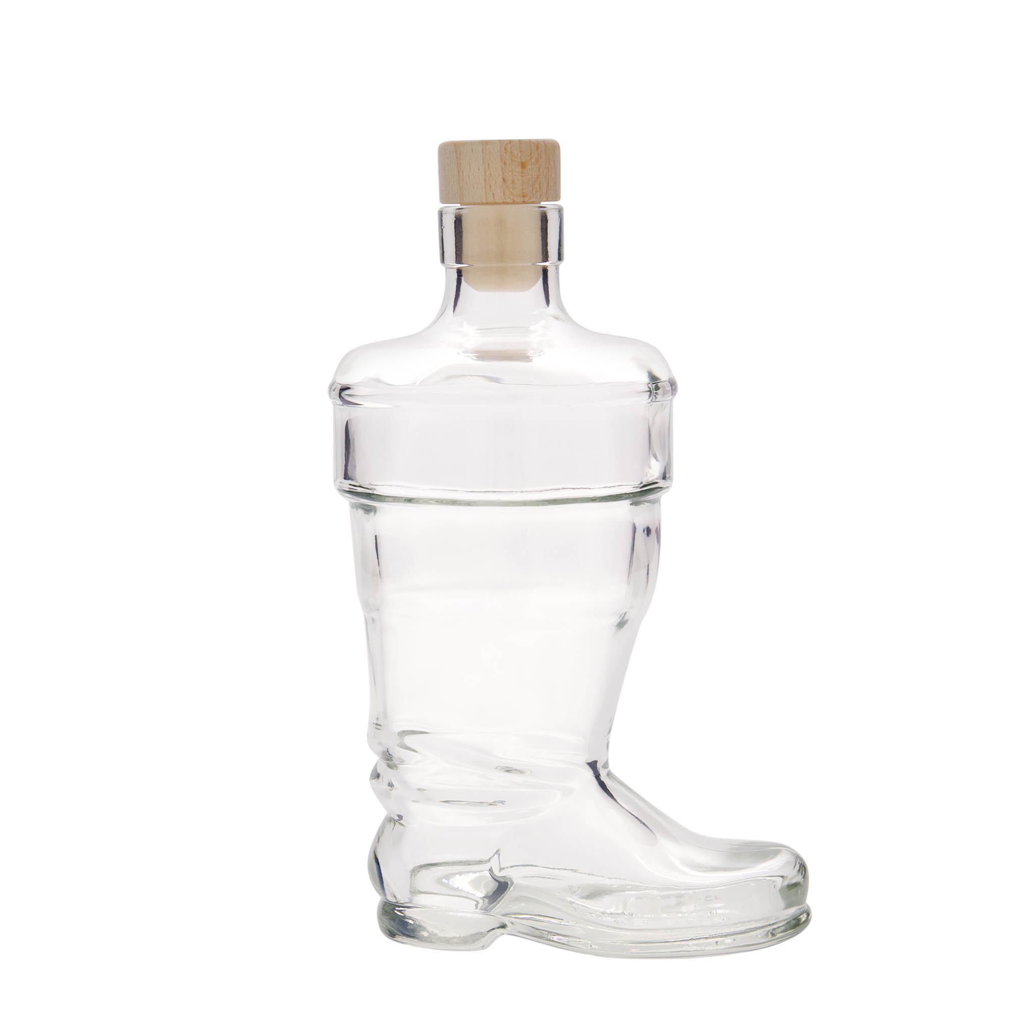 350 ml Glasflasche 'Stiefel', Mündung: Kork 350 ml Glasflasche 'Stiefel', Mündung: Kork