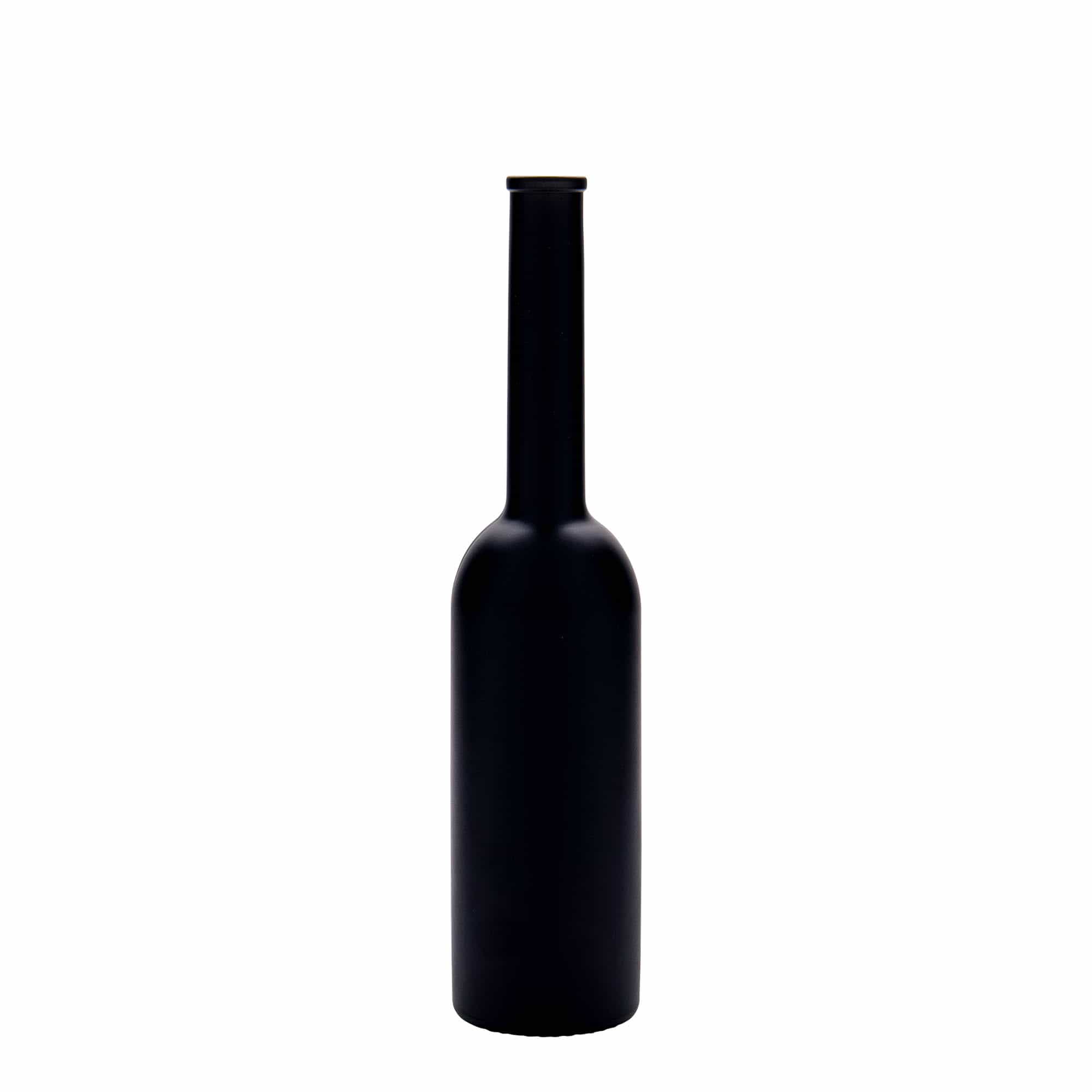 200 ml Glasflasche «Opera», schwarz, Mündung: Kork
