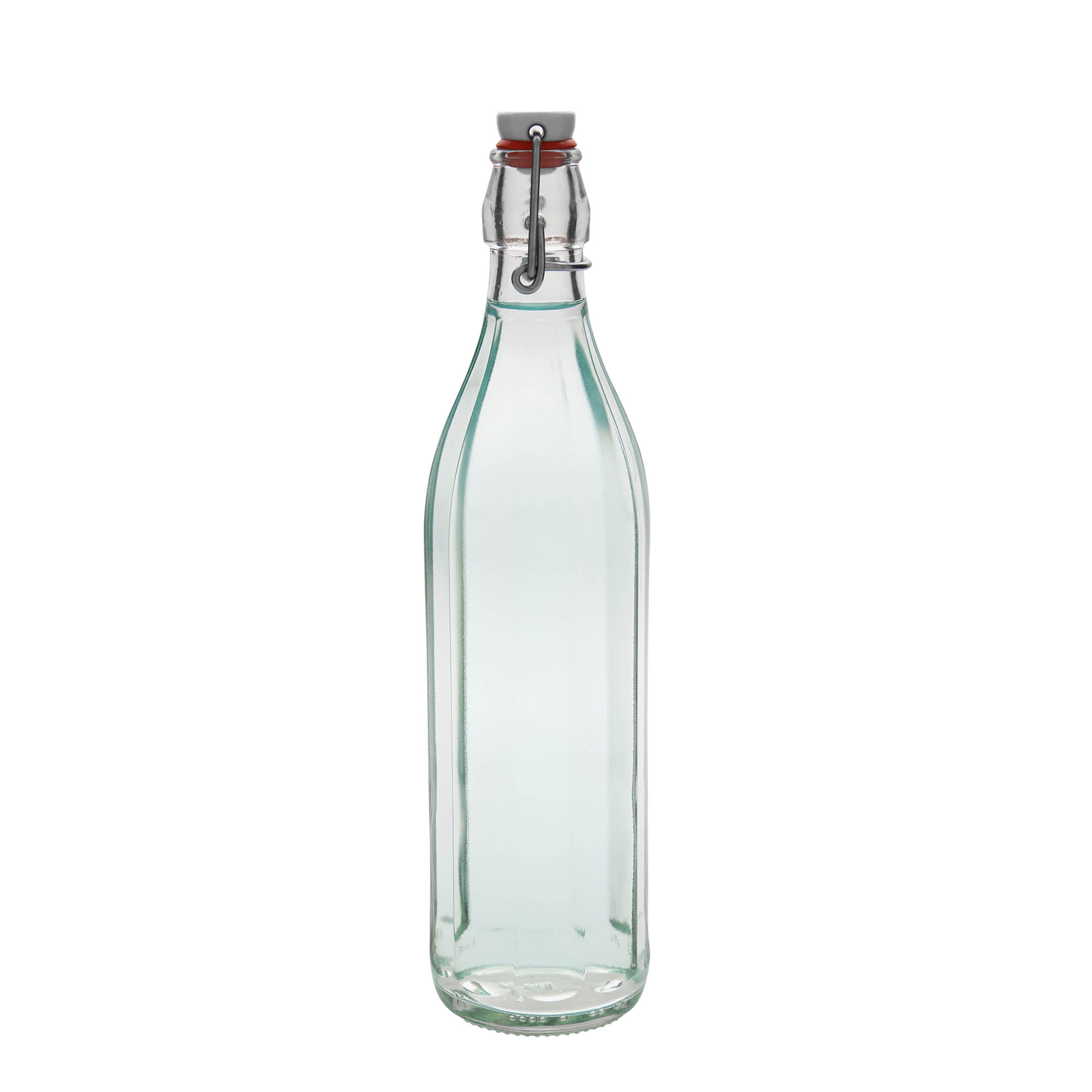 750 ml Glasflasche 'Bravo', zehneckig, Mündung: Bügelverschluss
