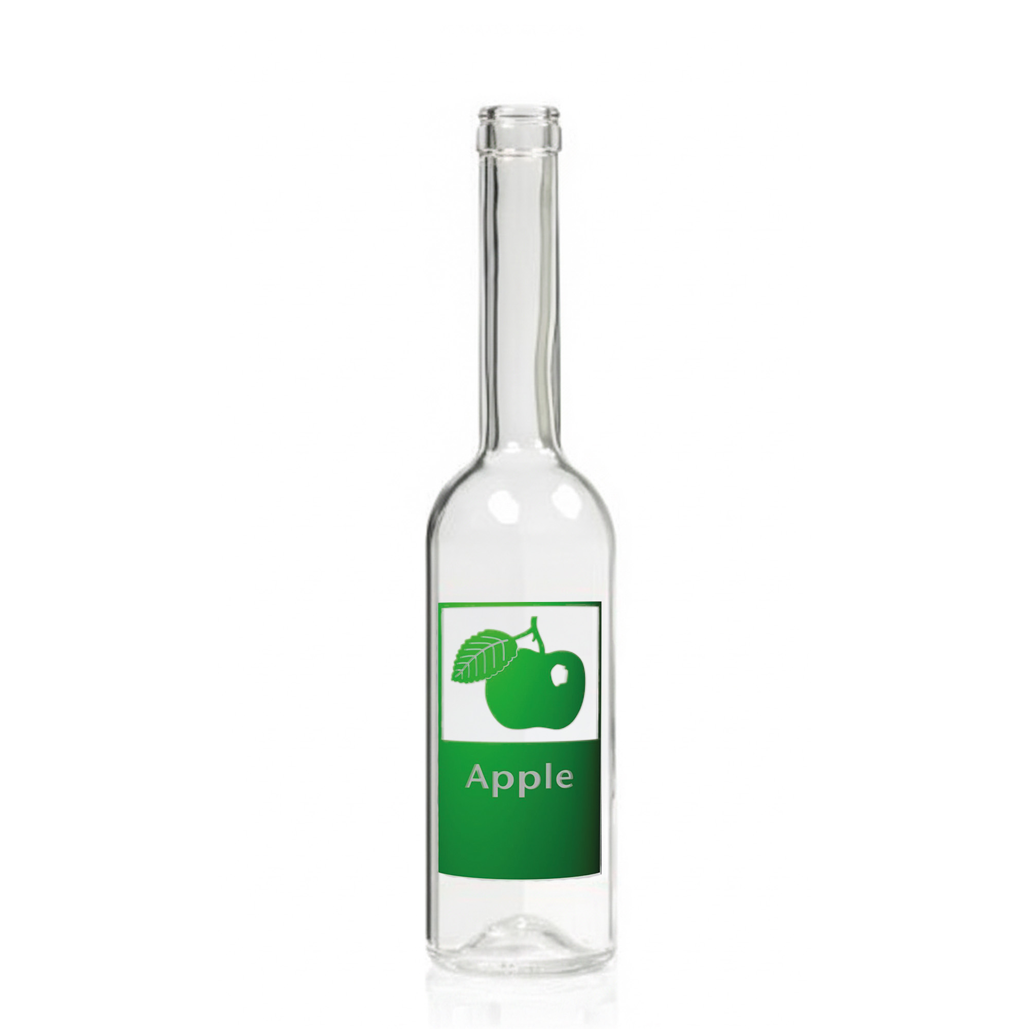 500 ml Glasflasche 'Opera', Motiv: Apple, Mündung: Kork 500 ml Glasflasche 'Opera', Motiv: Apple, Mündung: Kork