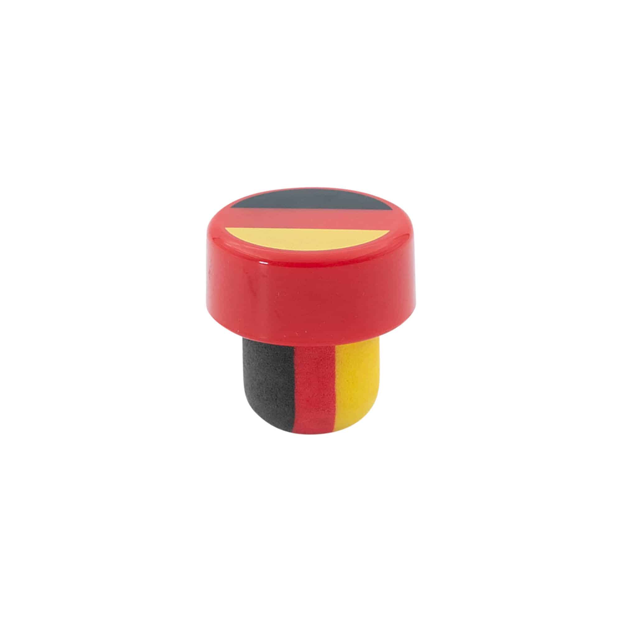 Griffkorken 19 mm «Deutschland», Kunststoff, mehrfarbig, für Mündung: Kork