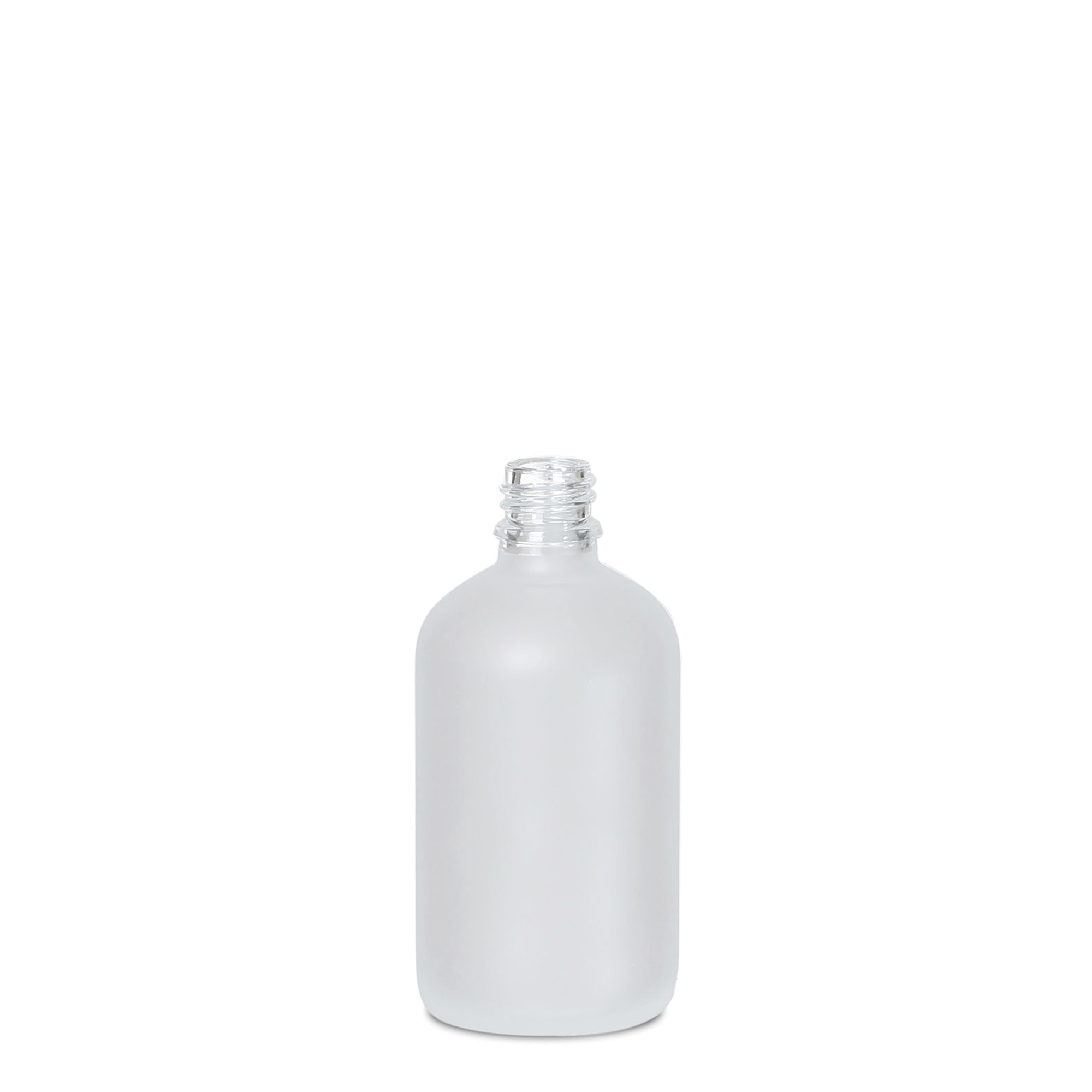 100 ml Medizinflasche, Glas, geeist, Mündung: DIN 18