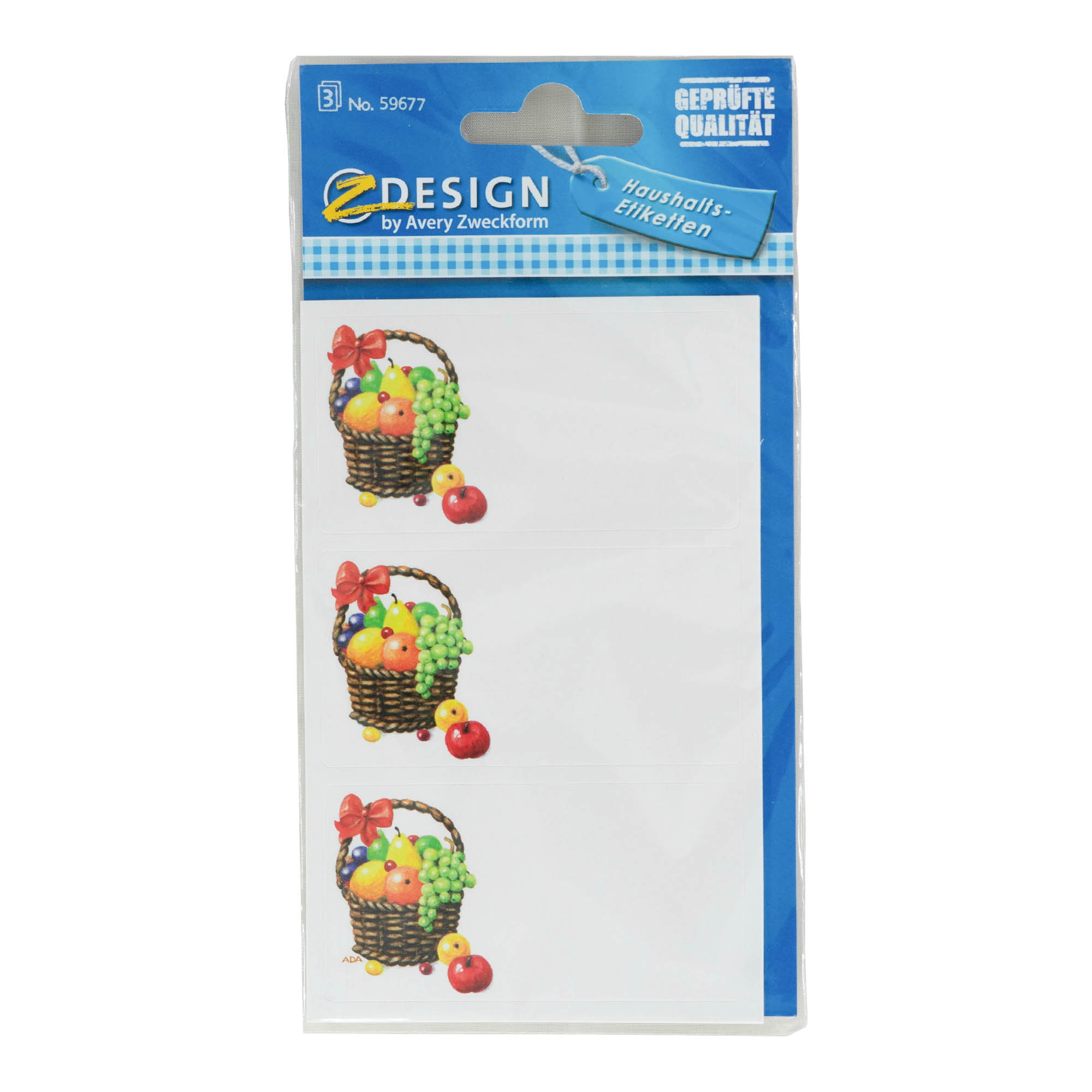 Zweckform Etiketten «Früchtekorb», rechteckig, Papier, mehrfarbig