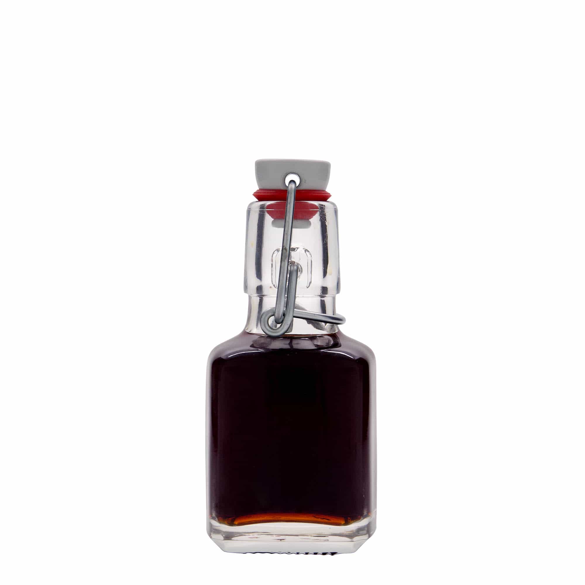 100 ml Glasflasche «Kubica», quadratisch, Mündung: Bügelverschluss