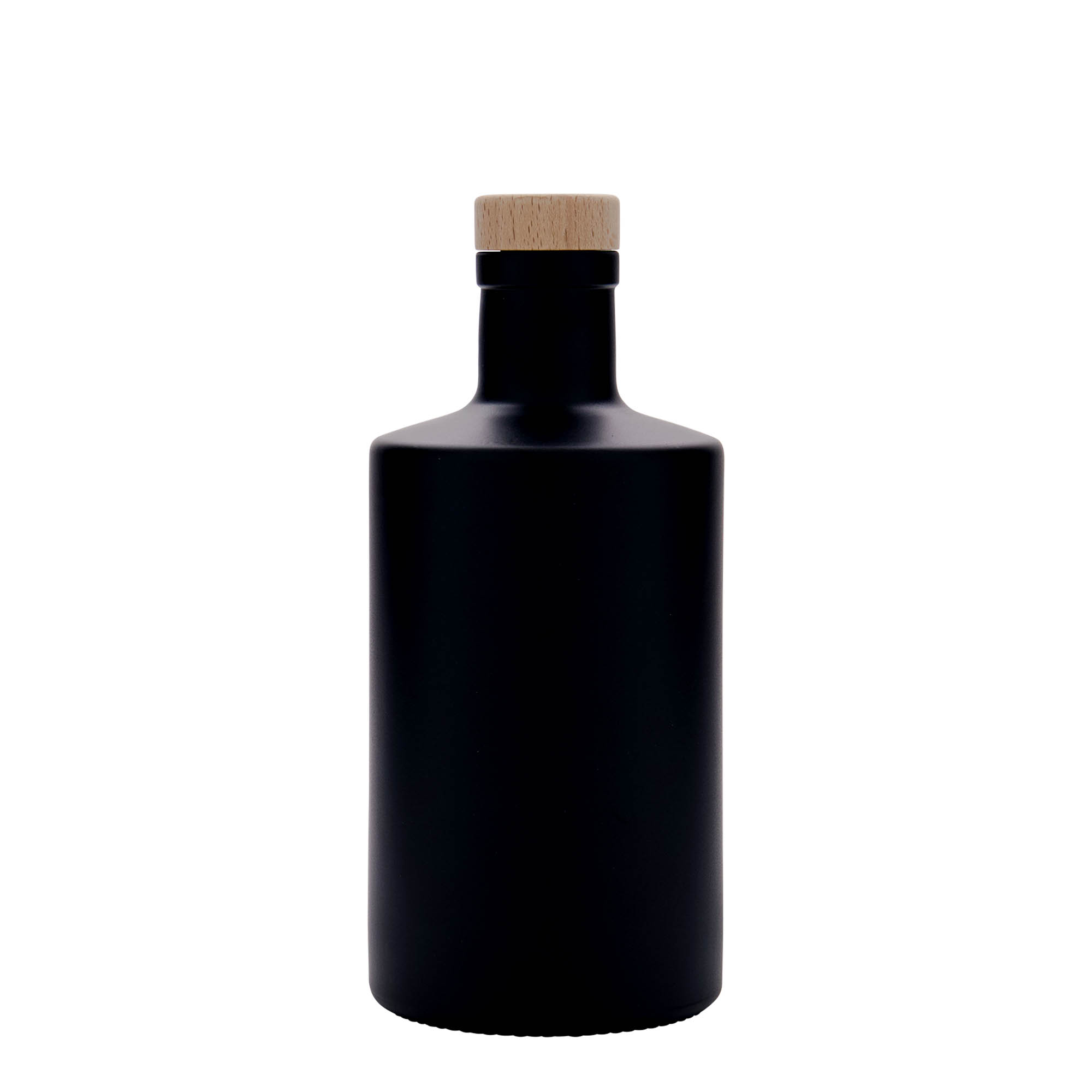 500 ml Glasflasche «Caroline», schwarz, Mündung: Kork