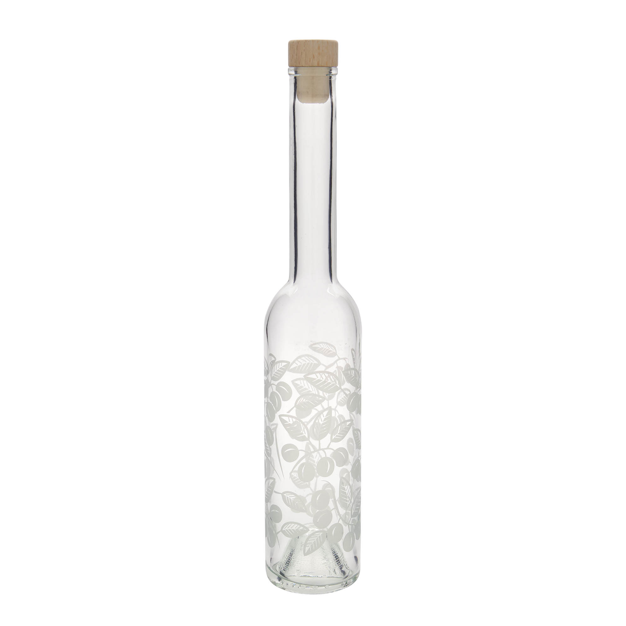 350 ml Glasflasche «Opera», Motiv: Mirabellen, Mündung: Kork