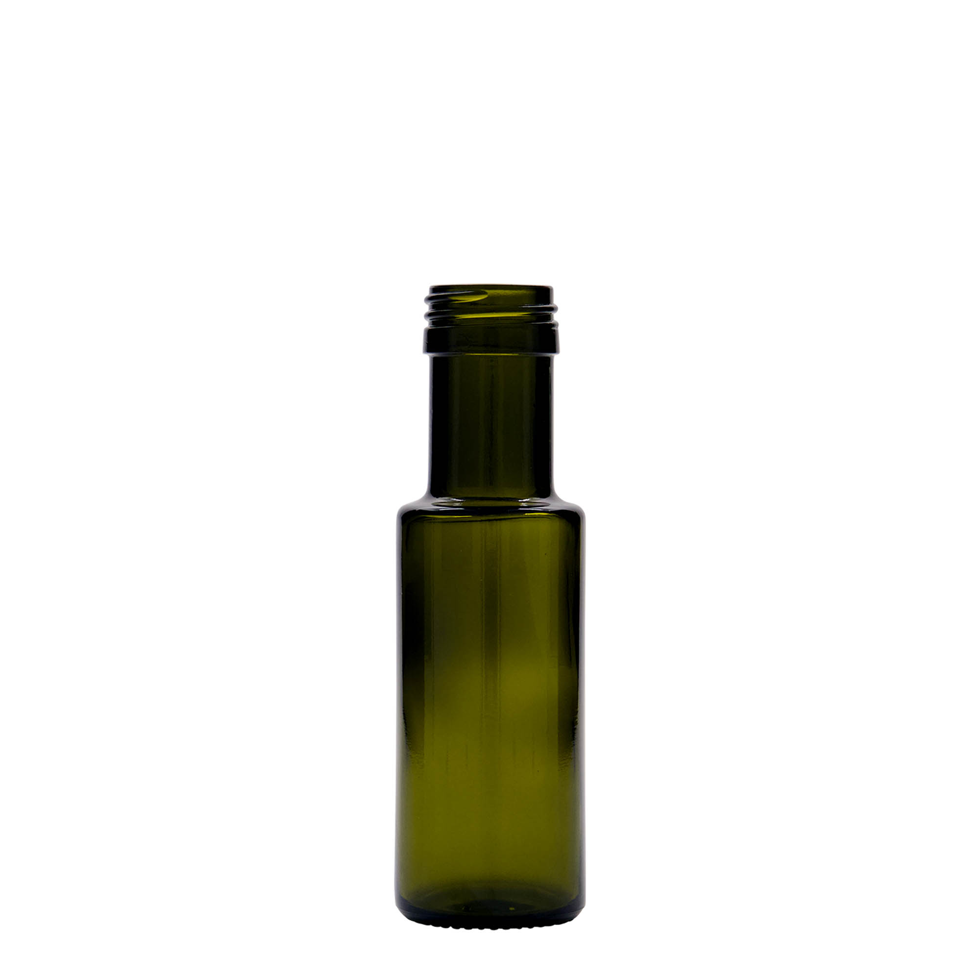 100 ml Glasflasche 'Dorica', antikgrün, Mündung: PP 31,5 100 ml Glasflasche 'Dorica', antikgrün, Mündung: PP 31,5